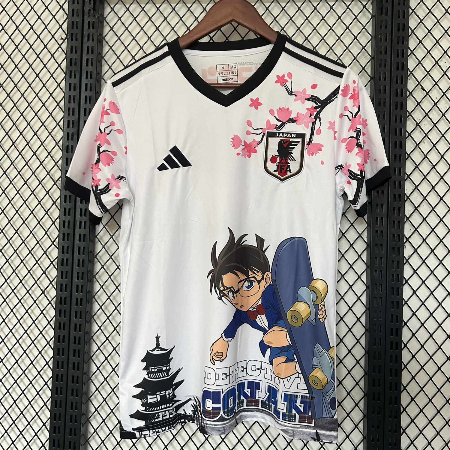 Japan 25-26 Conan Skateboarding Under The Cherry Blossom Tree White Special Jersey - Fans Version - UnitedFutballJersey