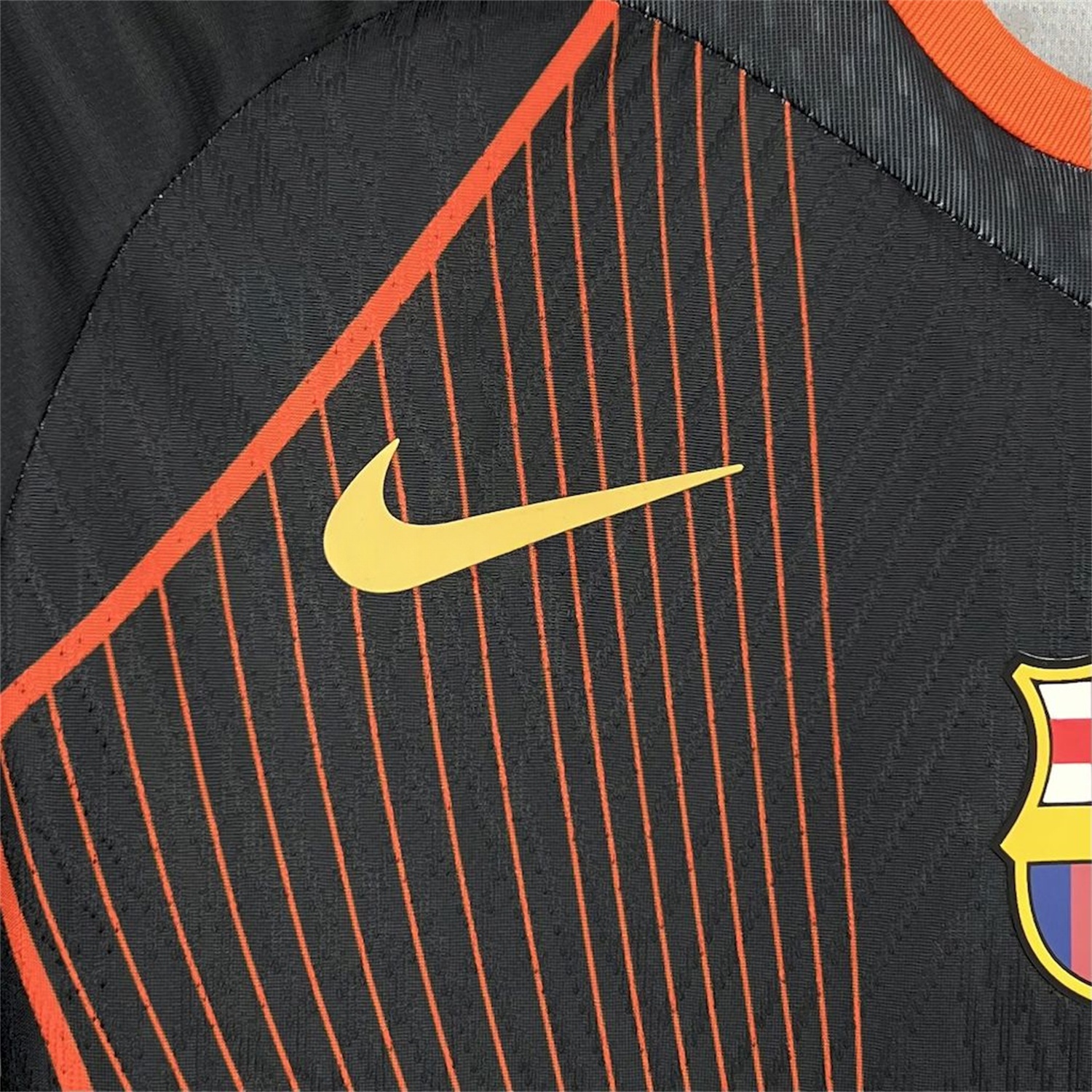 B.A.R.S.A 25-26 T90 Orange Lines Black Special Jersey - Fans Version - UnitedFutballJersey