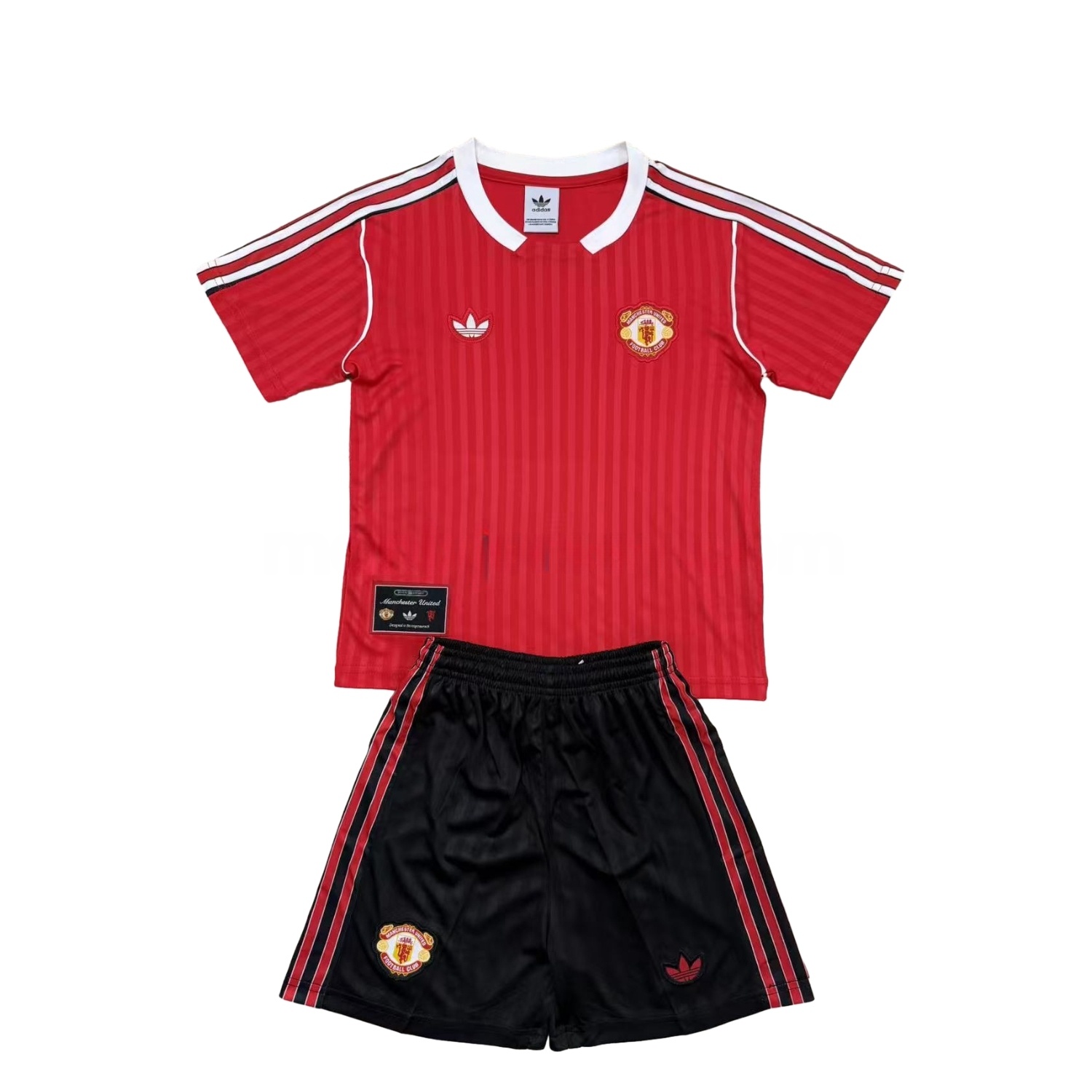 Manchester United 25-26 Red Terrace Icon Throwback Style Kids Kit - UnitedFutballJersey