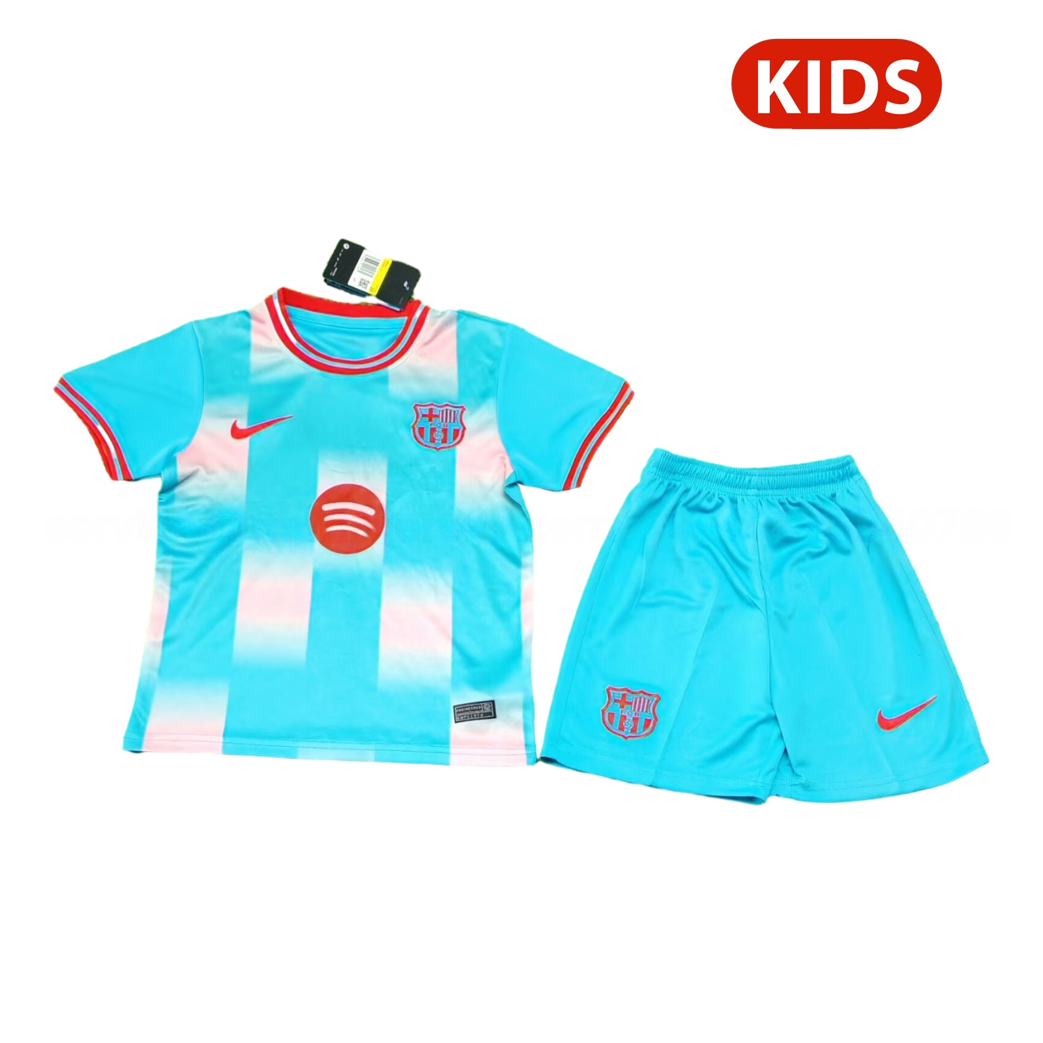 Barcelona 25-26 Blue And Pink Special Kids Kit - UnitedFutballJersey