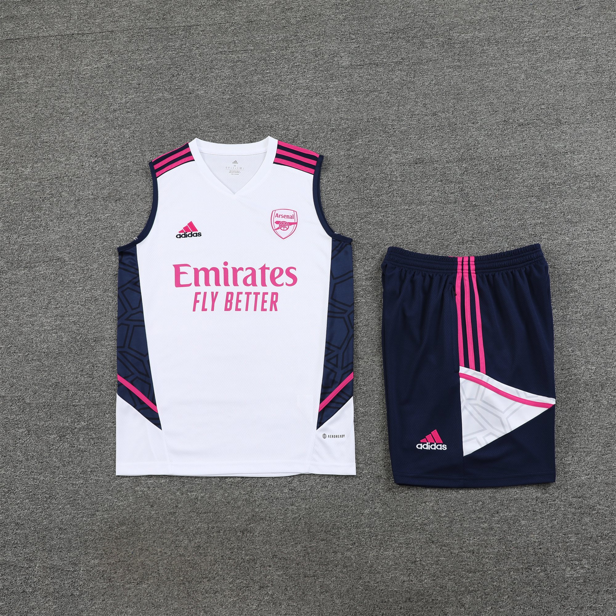 Arsenal 23-24 Player Vest Training Set White Pink - UnitedFutballJersey