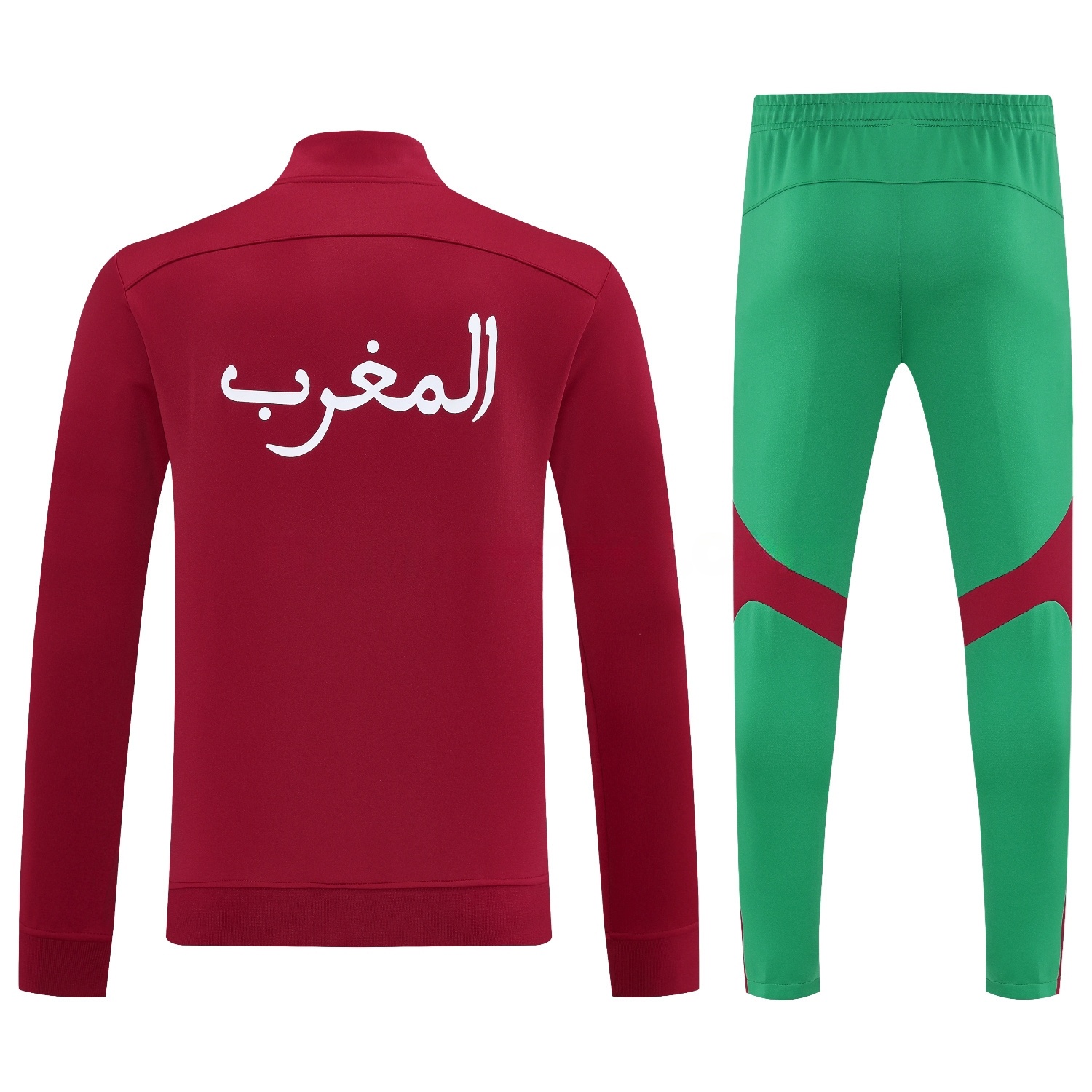 Morocco 25-26 Jacket Training Tracksuit - Red Jackets & Green Pants - UnitedFutballJersey