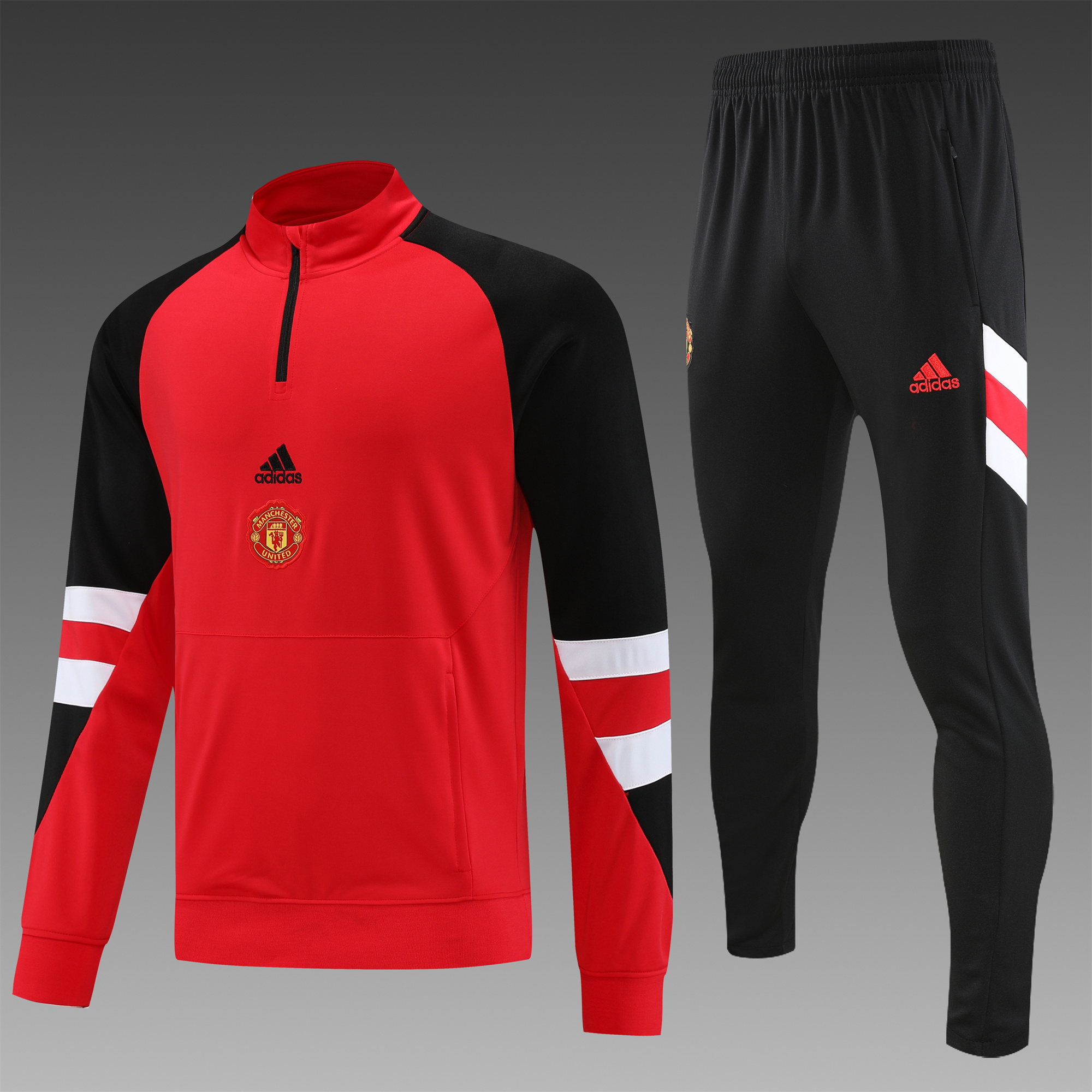 Manchester United 23-24 Long Sleeve Training Set Red - UnitedFutballJersey