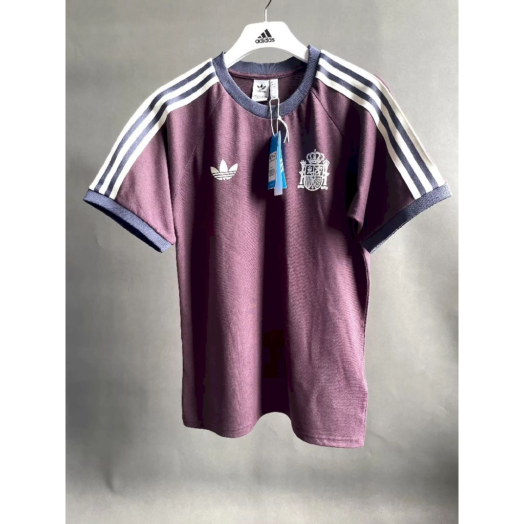 Spain 2024-25 Vintage Trefoil Purple Men's T-Shirt - UnitedFutballJersey