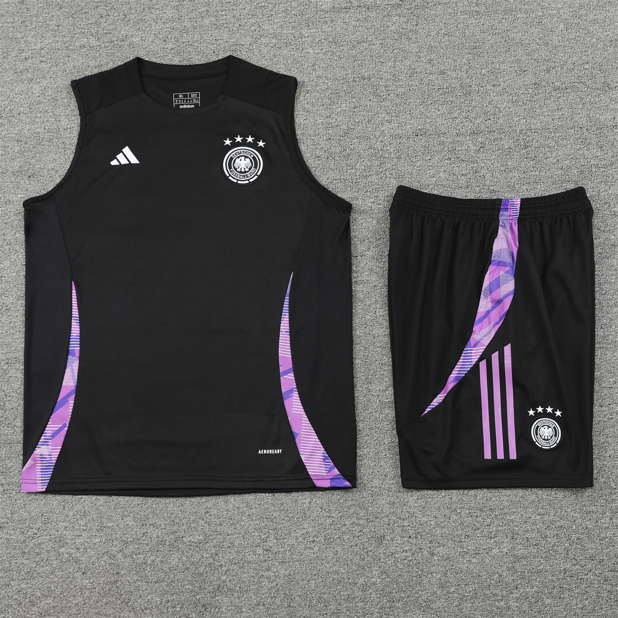 Germany 24-25 Training Vest Suit - Black - UnitedFutballJersey