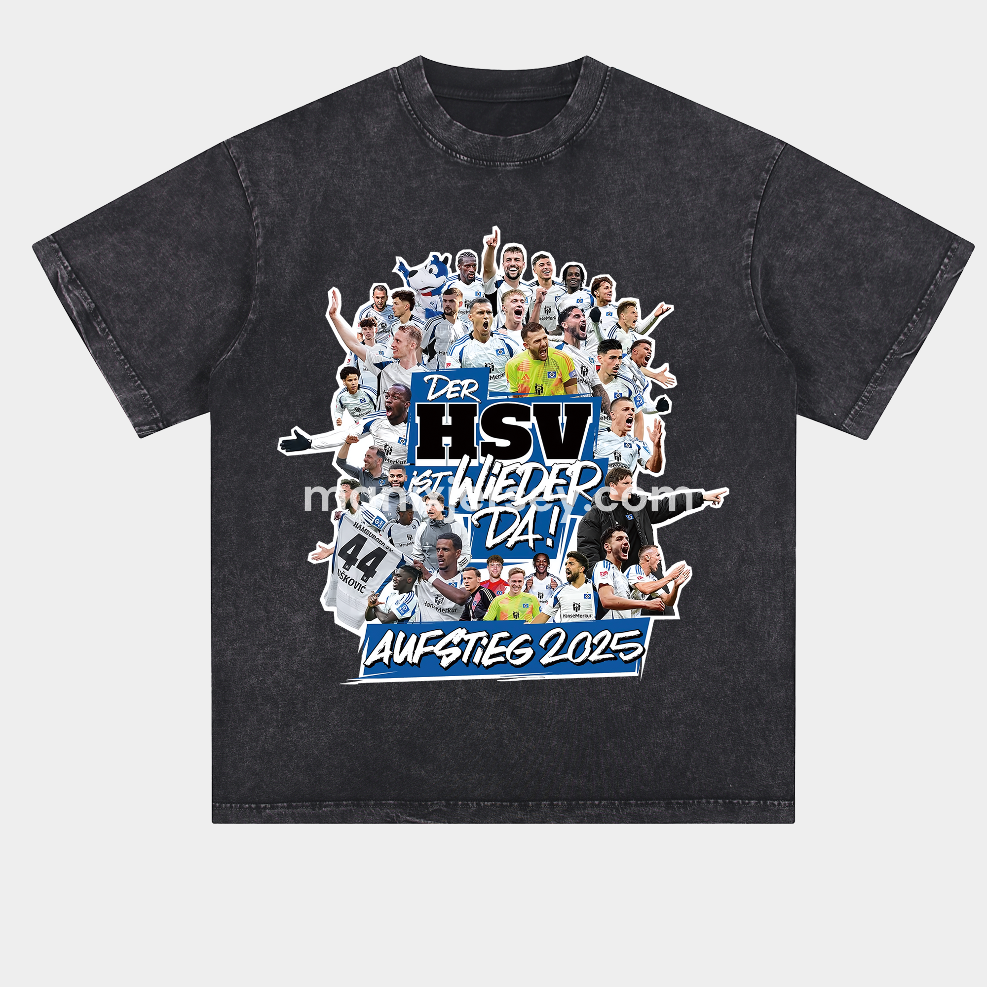 Hamburger SV DER HSV IST WIEDER DA AUFSTIEG 2025 Oversized Washed T-Shirt - UnitedFutballJersey