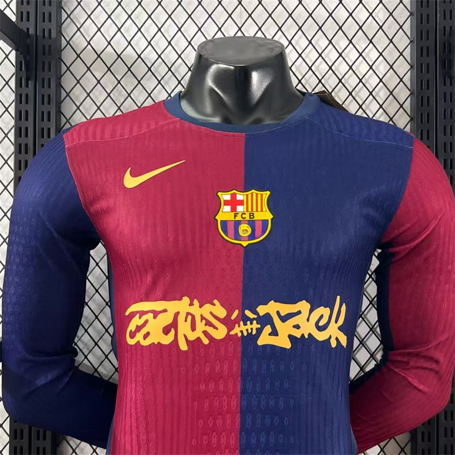 B.A.R.S.A x Travis Scott 24-25 Home Long Sleeves Jersey - Player Version - UnitedFutballJersey