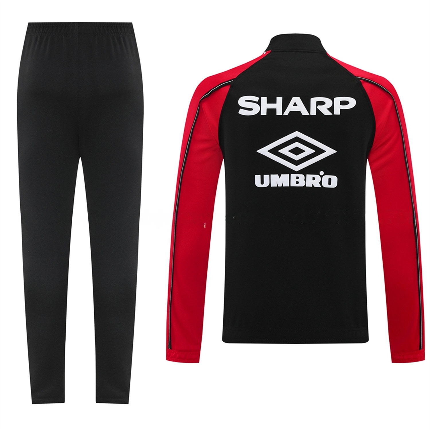 Manchester United 25-26 Throwback 98-99 Style Jacket Training Tracksuit - Black - UnitedFutballJersey
