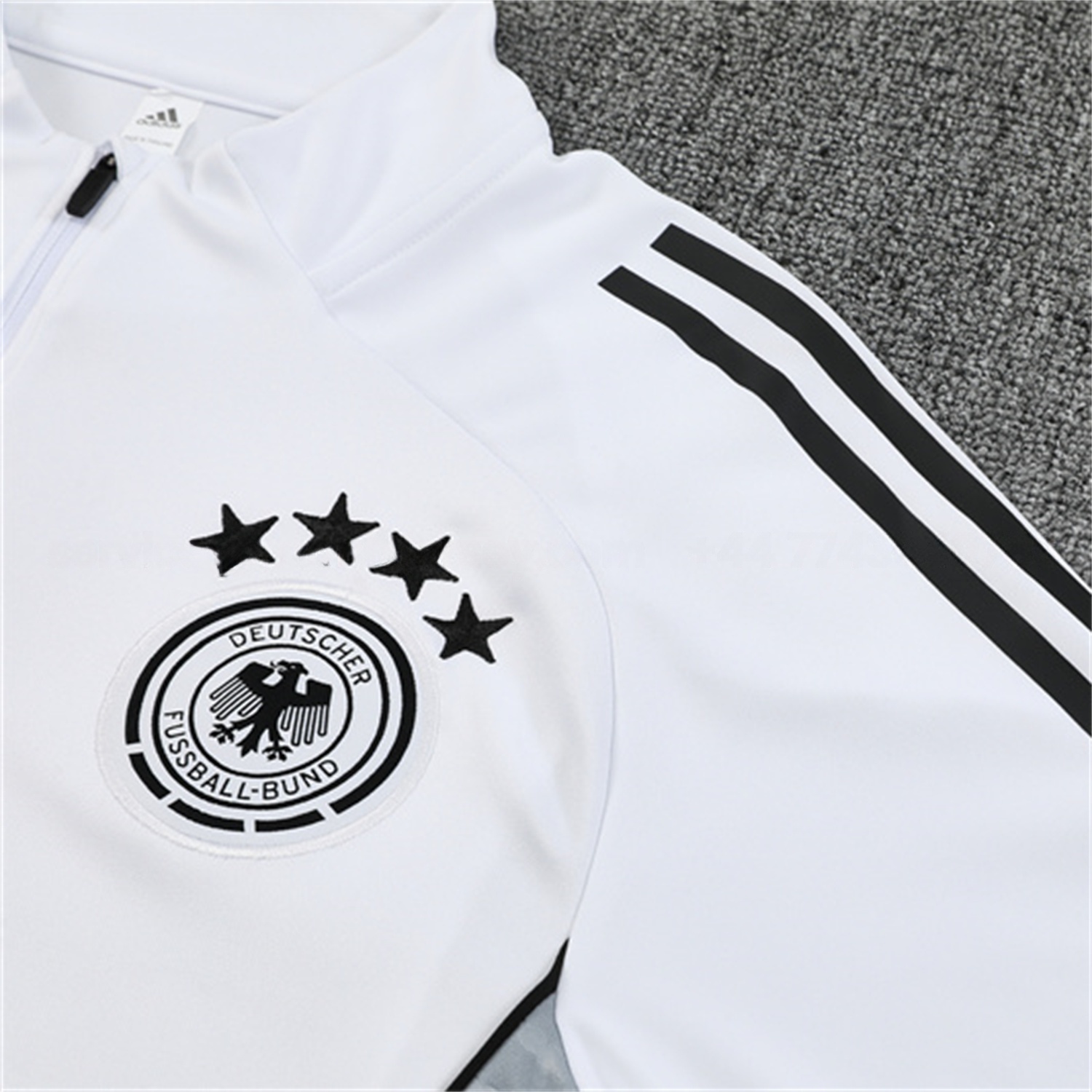 Germany 25-26 Kids Long Sleeve Training Set - White Top and Black Pants - UnitedFutballJersey