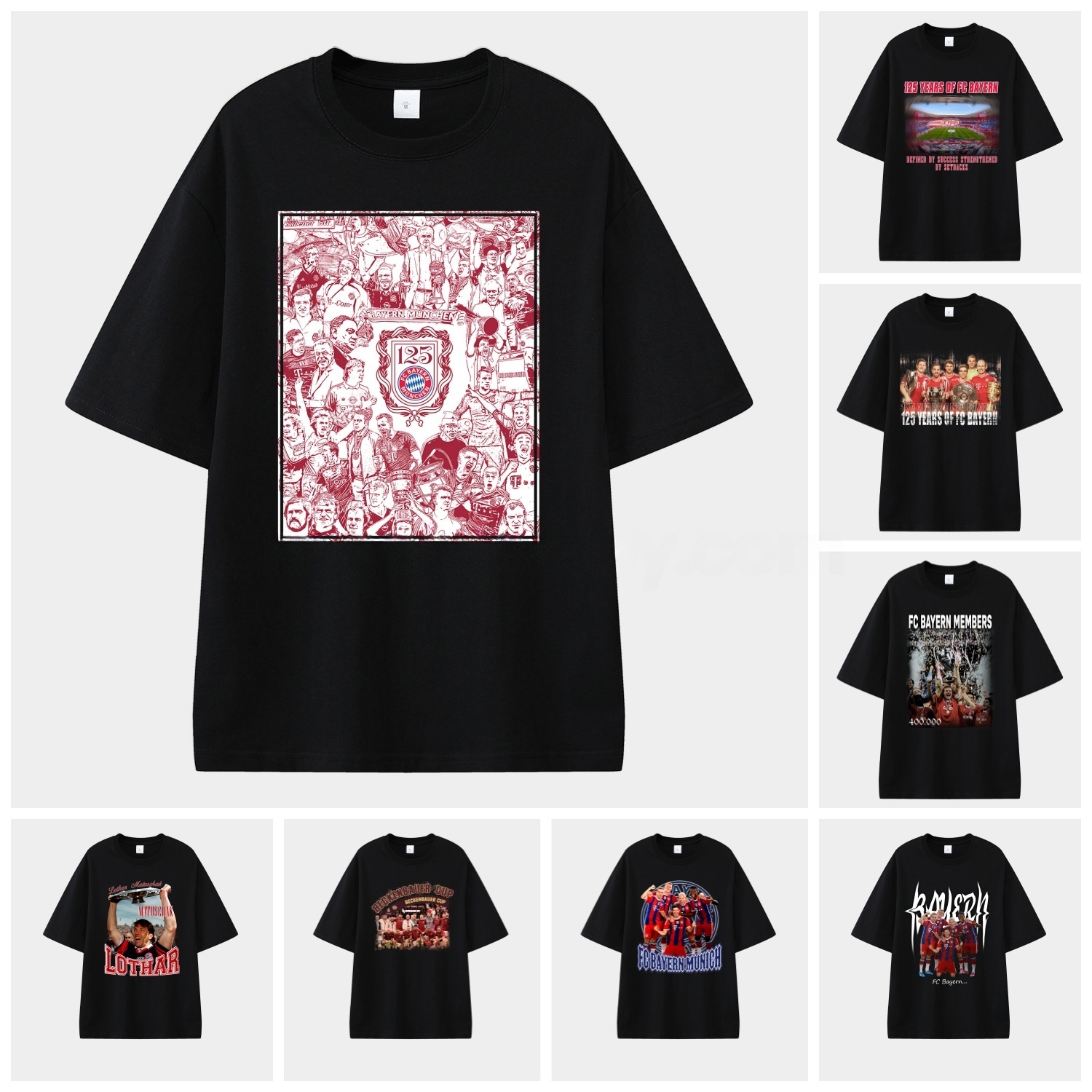 Bayern Munich 2025 125th Anniversary Memory Fragments Unisex Pure Cotton T-shirt - UnitedFutballJersey
