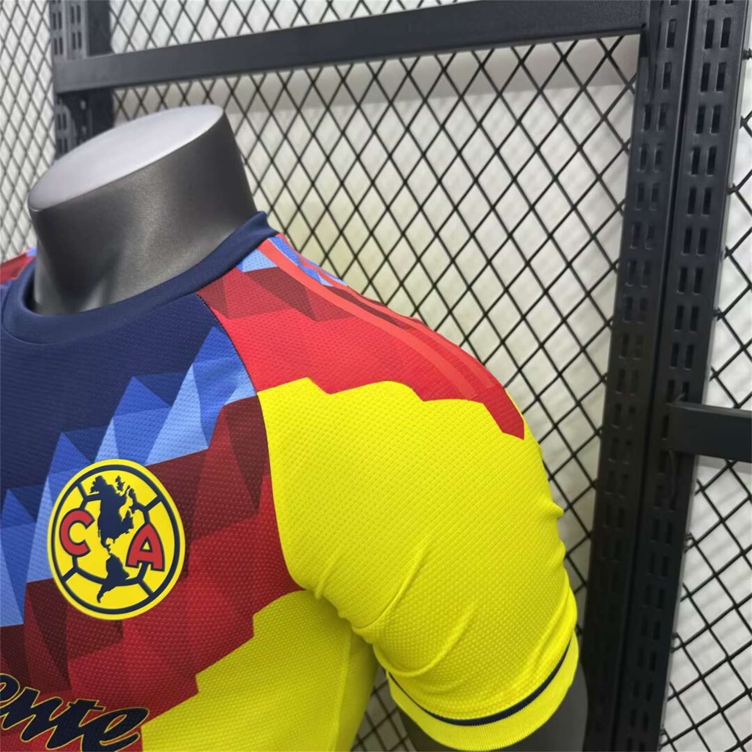 Club América 25-26 Blue and Red V-Shaped Camouflage Yellow Jersey - Player Version - UnitedFutballJersey