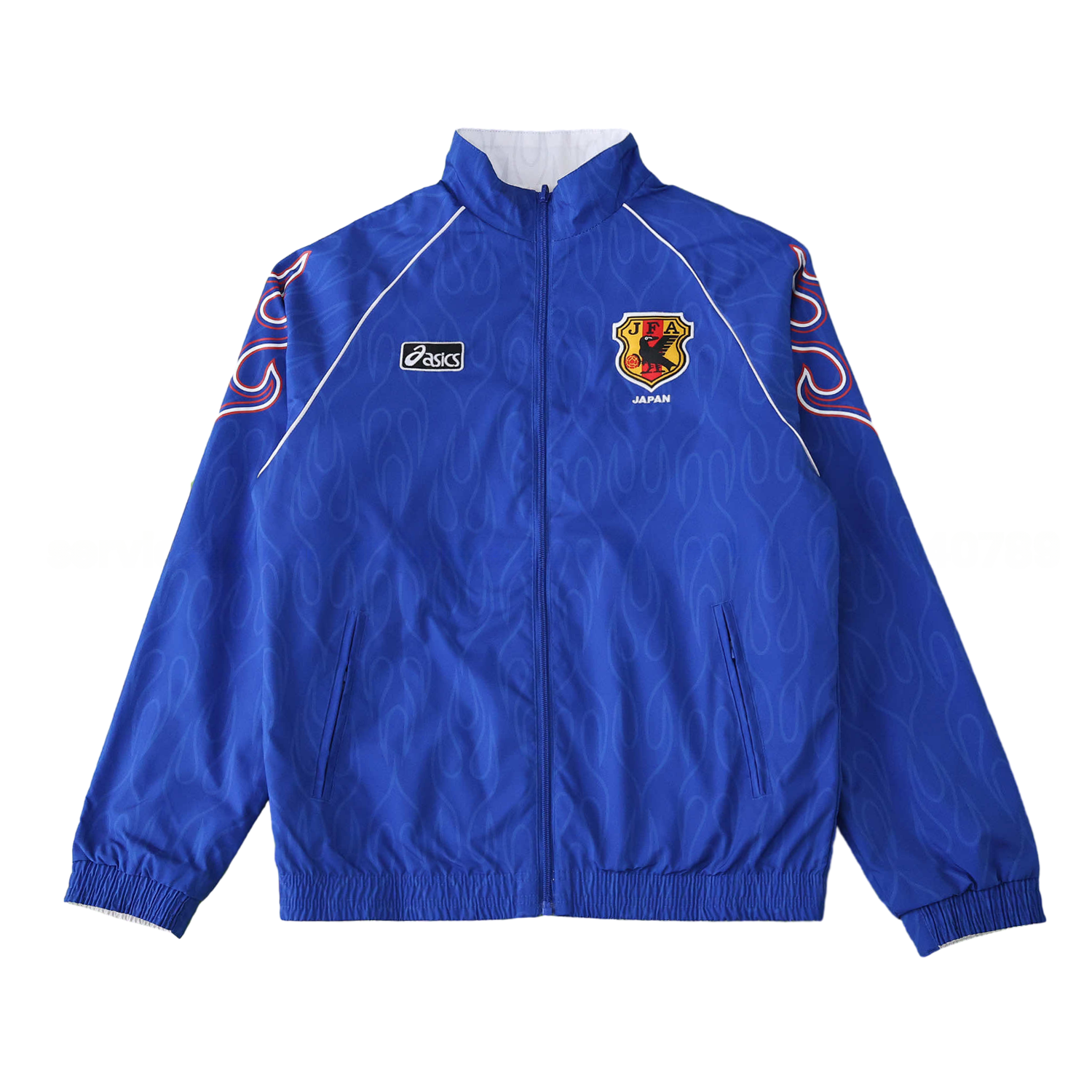 Retro Japan 1998 Throwback Double Sided Reversible Windbreaker - White & Blue - UnitedFutballJersey