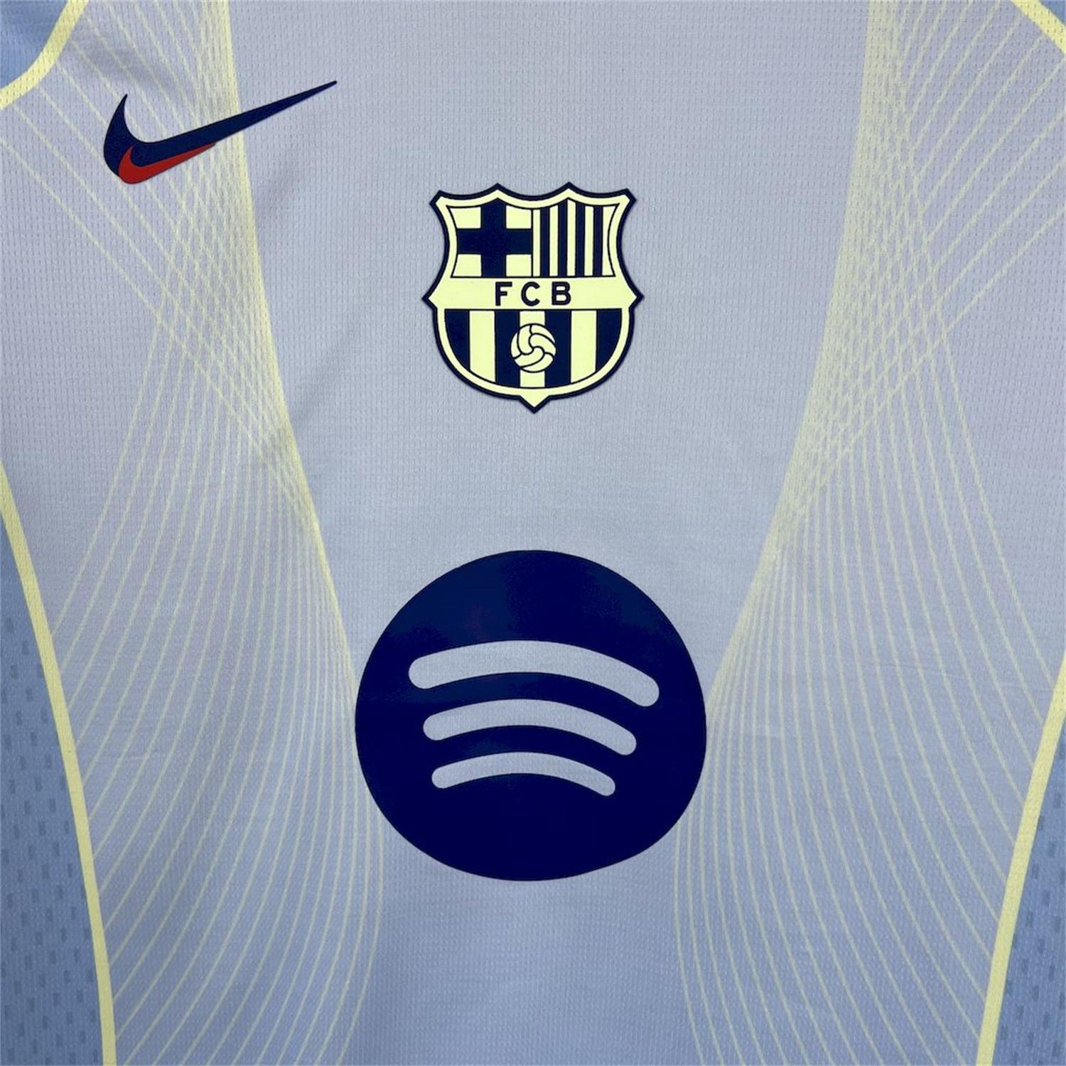 Barcelona 25-26 T90 Yellow Lines Light Blue Special Jersey - Fans Version - UnitedFutballJersey