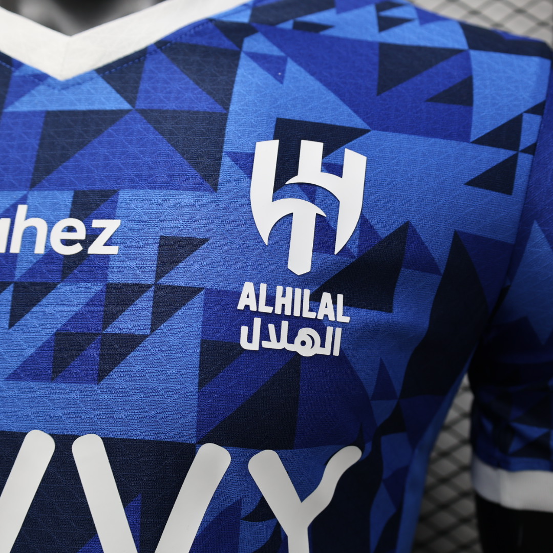 Al Hilal Riyadh Crescent 24-25 Home Stadium Jersey With Chest Advertisement - Player Version - UnitedFutballJersey