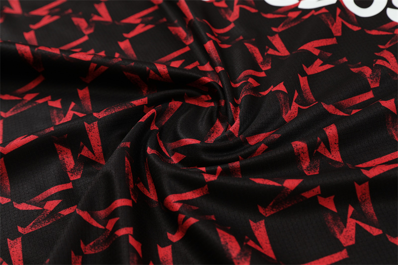 Manchester United 24-25 Short-Sleeve Training Kids Kit - Black Red Camouflage - UnitedFutballJersey