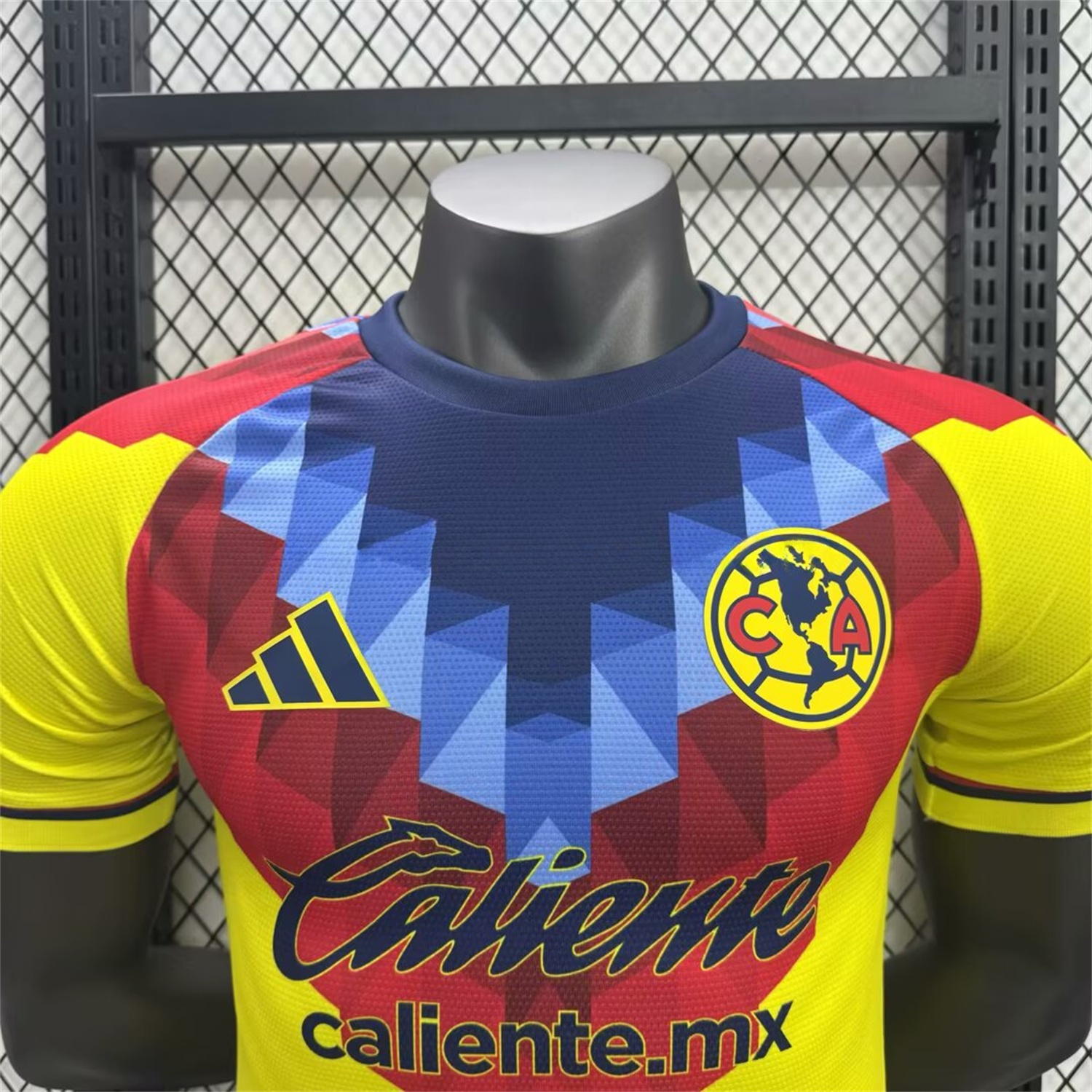 Club América 25-26 Blue and Red V-Shaped Camouflage Yellow Jersey - Player Version - UnitedFutballJersey