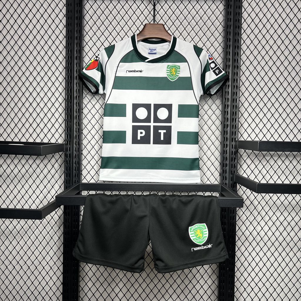 Retro Sporting CP 2001-03 Home Stadium Kids Kit - UnitedFutballJersey