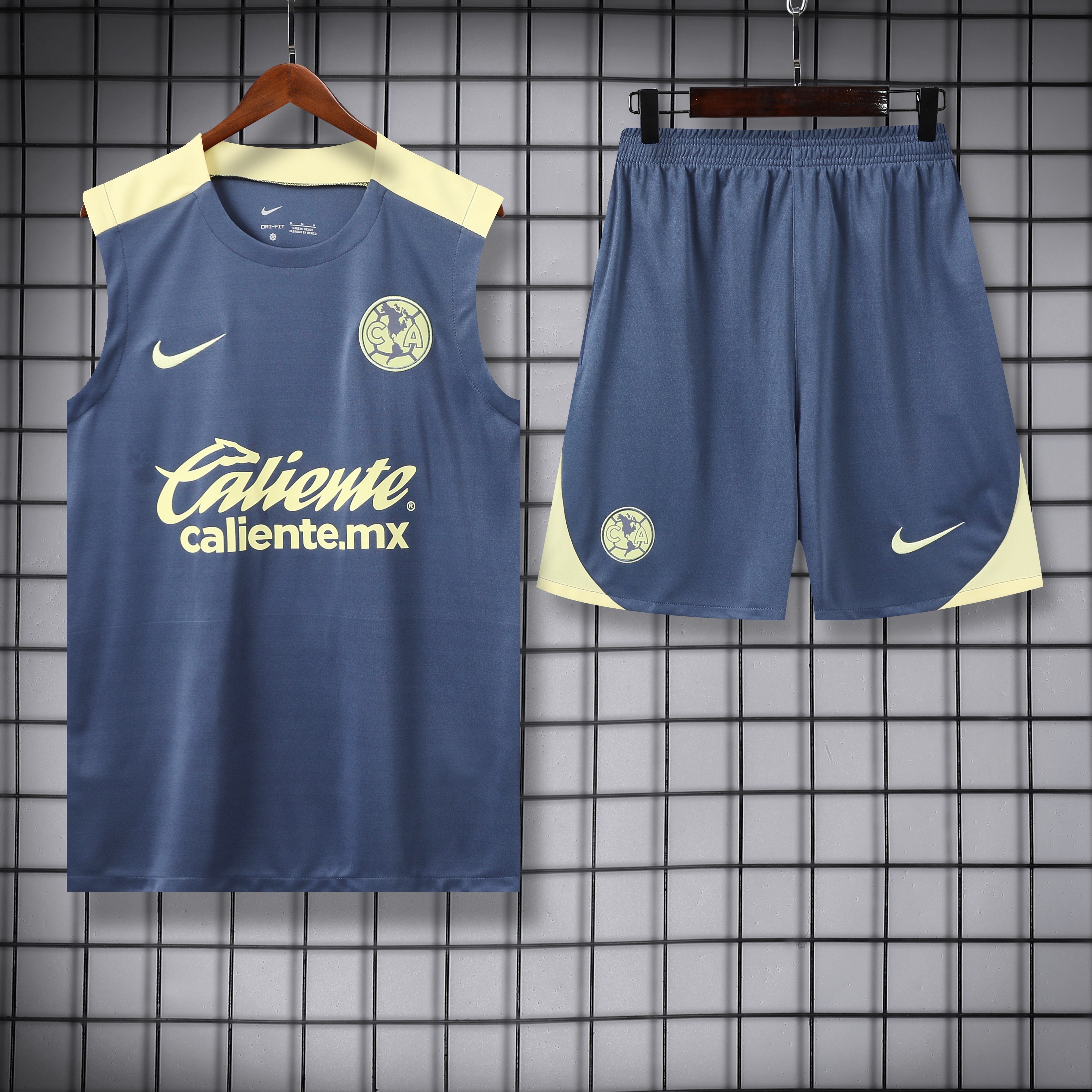 Club América 24-25 Vest Training Set - Grey Vest & Shorts - UnitedFutballJersey