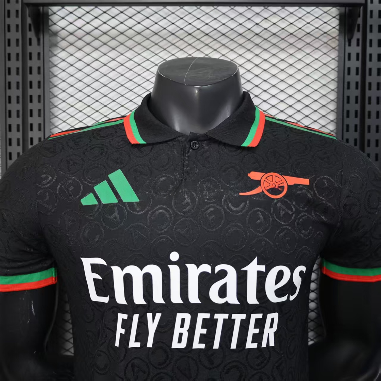 Arsenal 25-26 Black POLO Letter Pattern Special Jersey - Player Version - UnitedFutballJersey