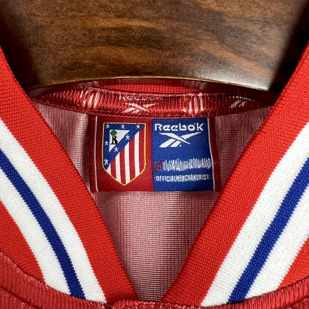 Retro Atletico Madrid 1999-00 Home Jersey with La Liga Patch - UnitedFutballJersey