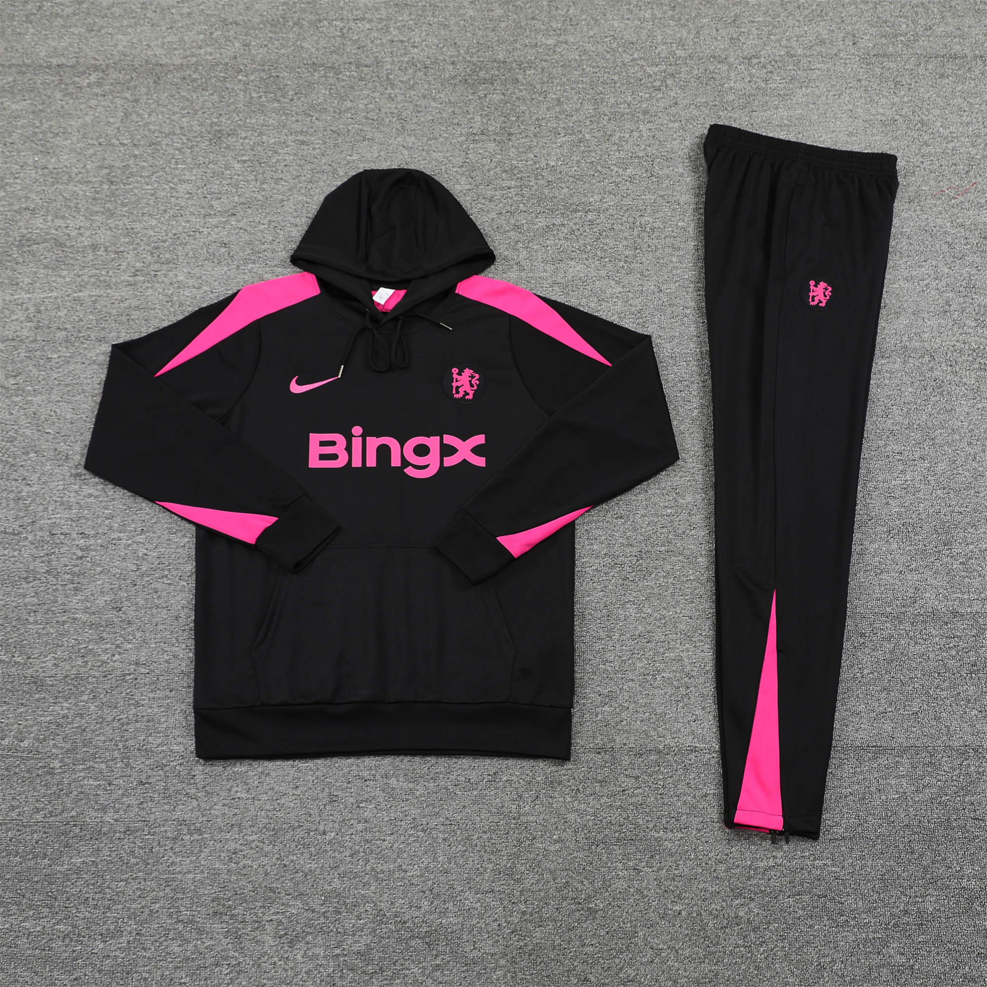 C.H.E.L.S.E.A 24-25 Training Hoodie Set - Black Hoodie and Black Pants - UnitedFutballJersey