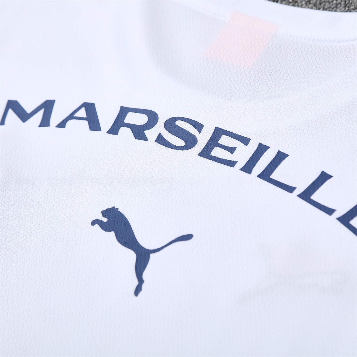 Marseille 25-26 Short-Sleeve Training Set - White Top & Blue Shorts - UnitedFutballJersey