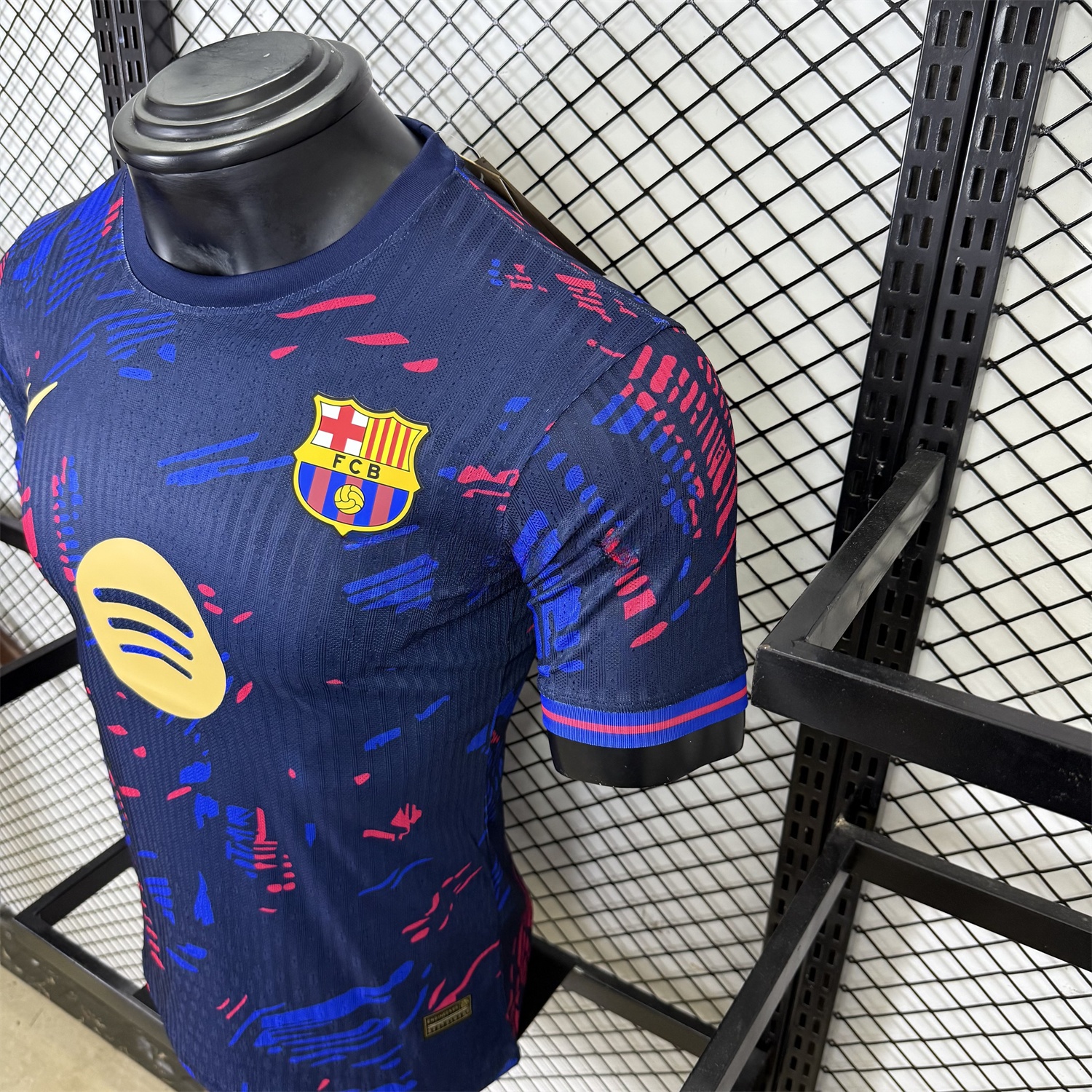B.A.R.S.A 25-26 Red and Blue Graffiti Deep Blue Jersey - Player Version - UnitedFutballJersey