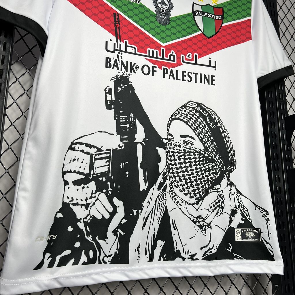 Club Deportivo Palestino 24-25 White Graffiti Jersey - Fans Version - UnitedFutballJersey
