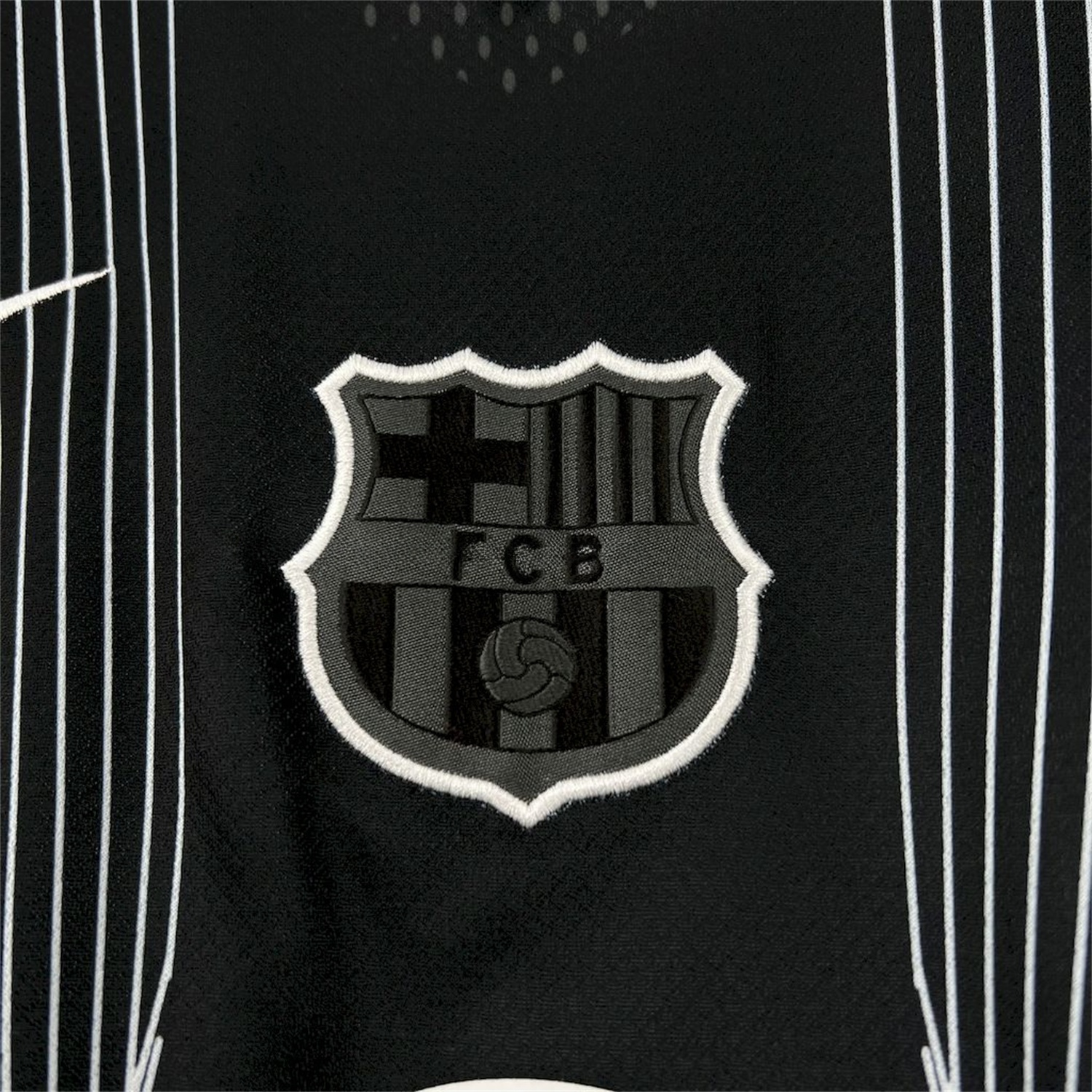 Barcelona 25-26 T90 White Lines Black Jersey - Fans Version - UnitedFutballJersey