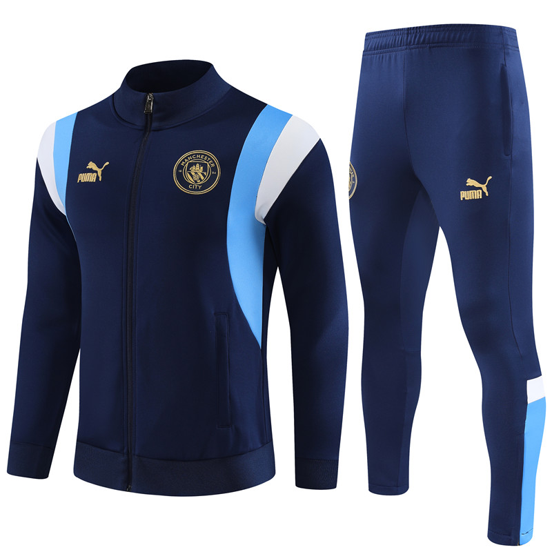 Manchester City 23-24 Jacket Training Tracksuit - Blue - UnitedFutballJersey