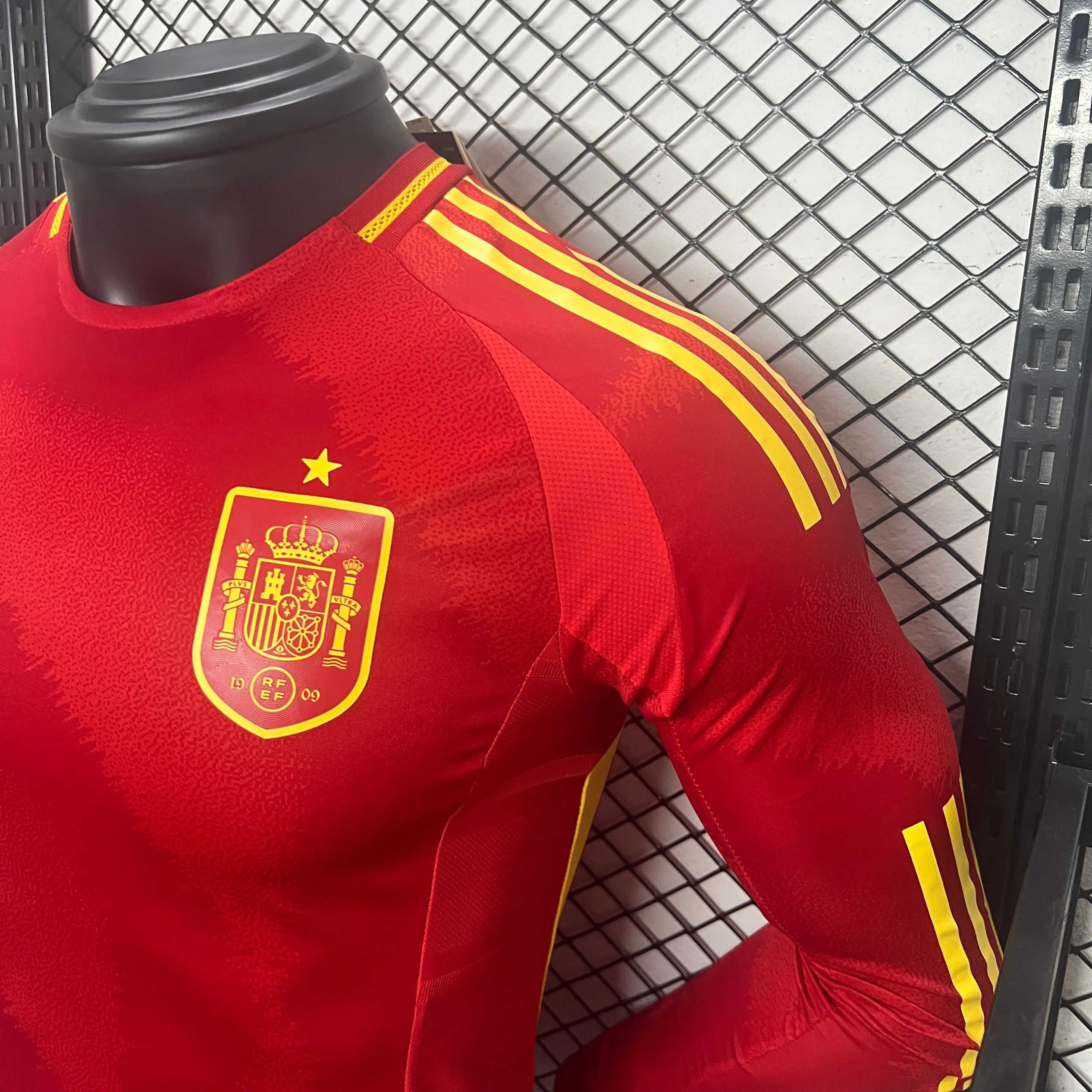 Spain 2024 Home Stadium Long Sleeve Jersey - Player Version - UnitedFutballJersey