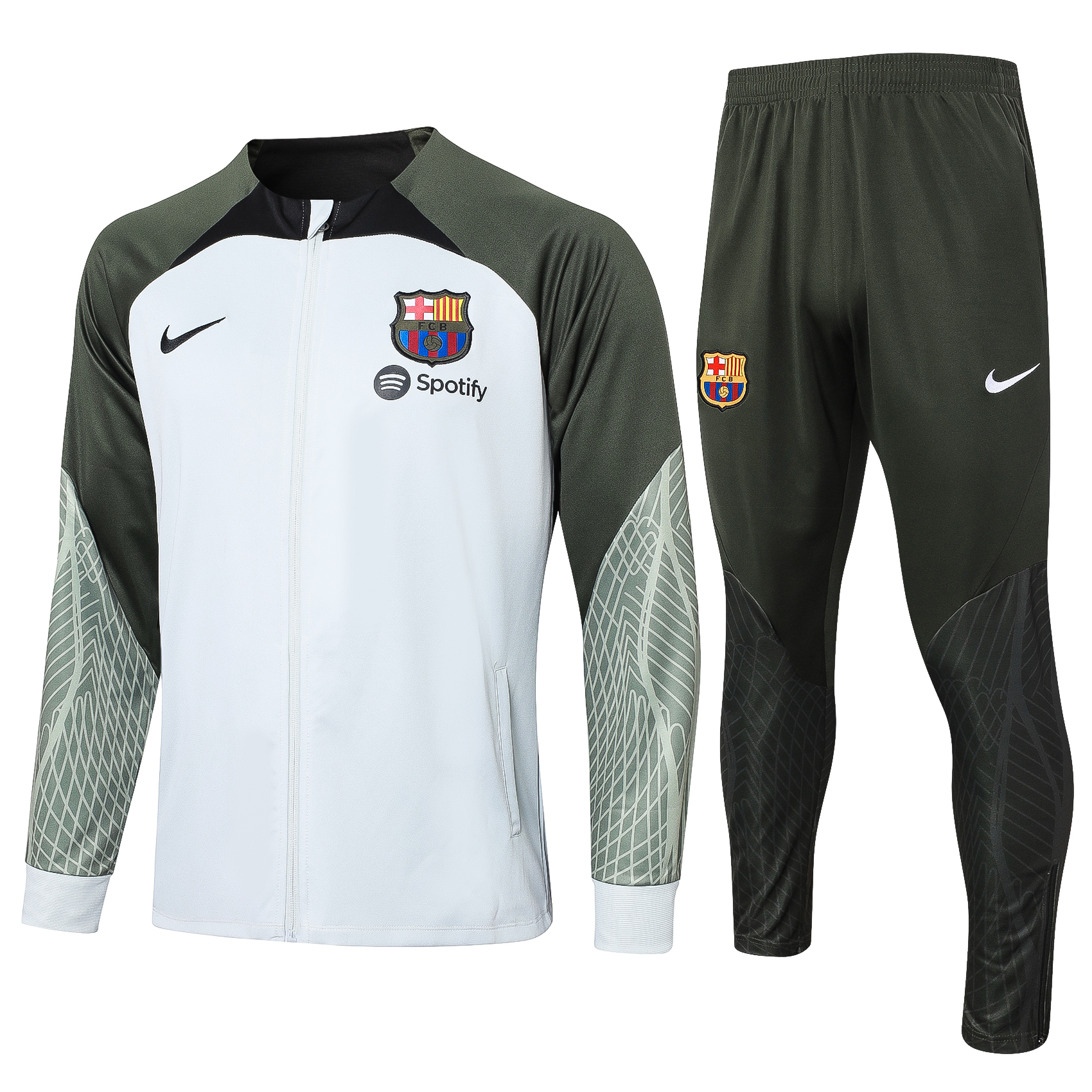 B.A.R.S.A 23-24 Jacket Training Tracksuit - Light Grey - UnitedFutballJersey