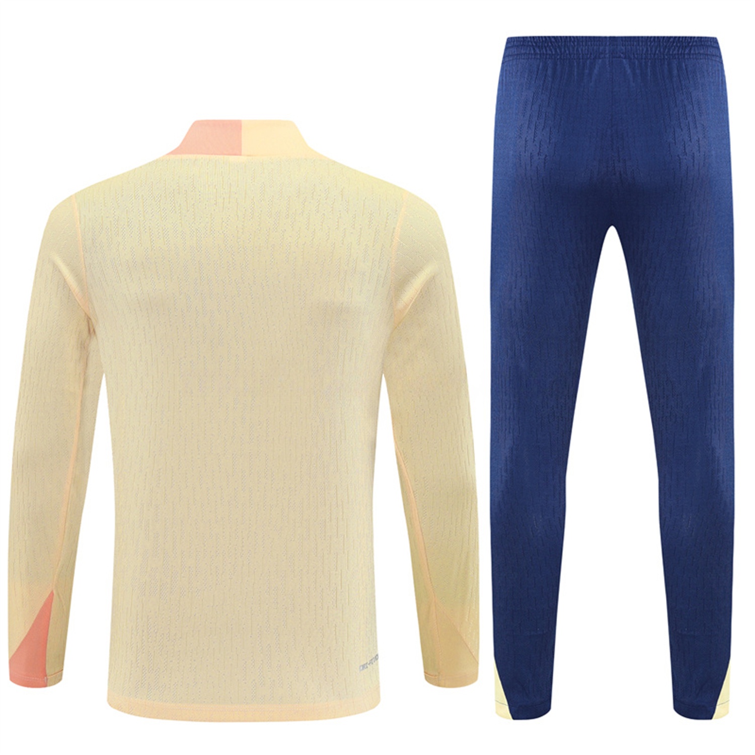 Barcelona 25-26 Long Sleeve Training Set - Player Version - Light Yellow Top and Blue Pants - UnitedFutballJersey