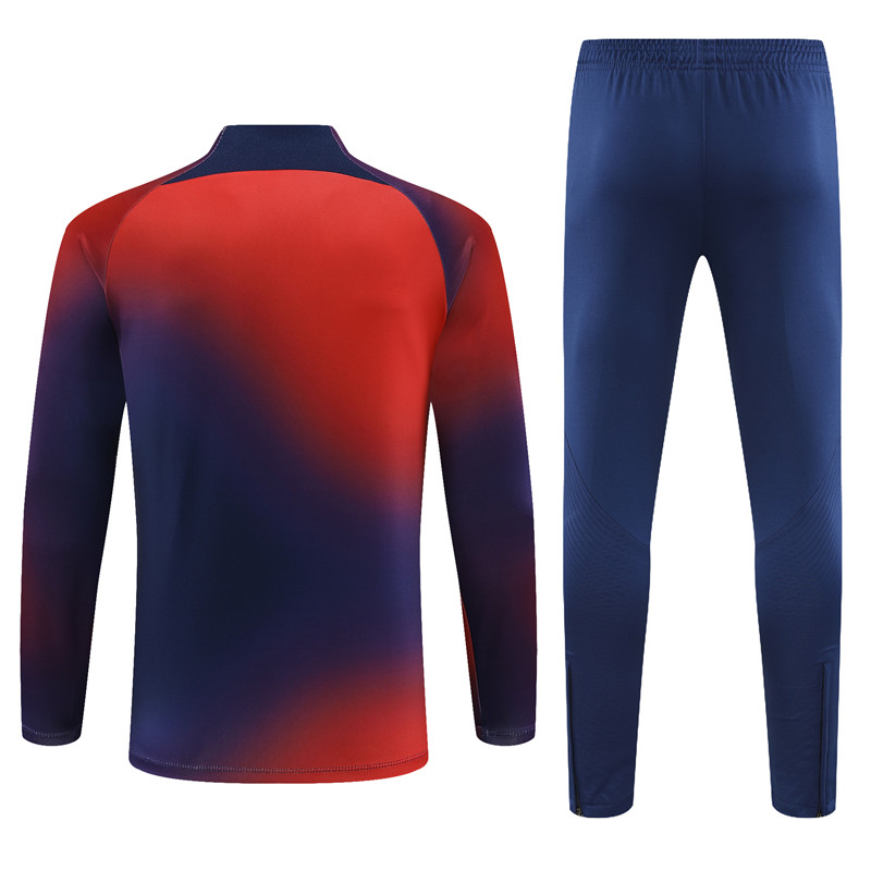Paris Saint-Germain PSG 23-24 Kids Long Sleeve Training Set Red and Blue - UnitedFutballJersey