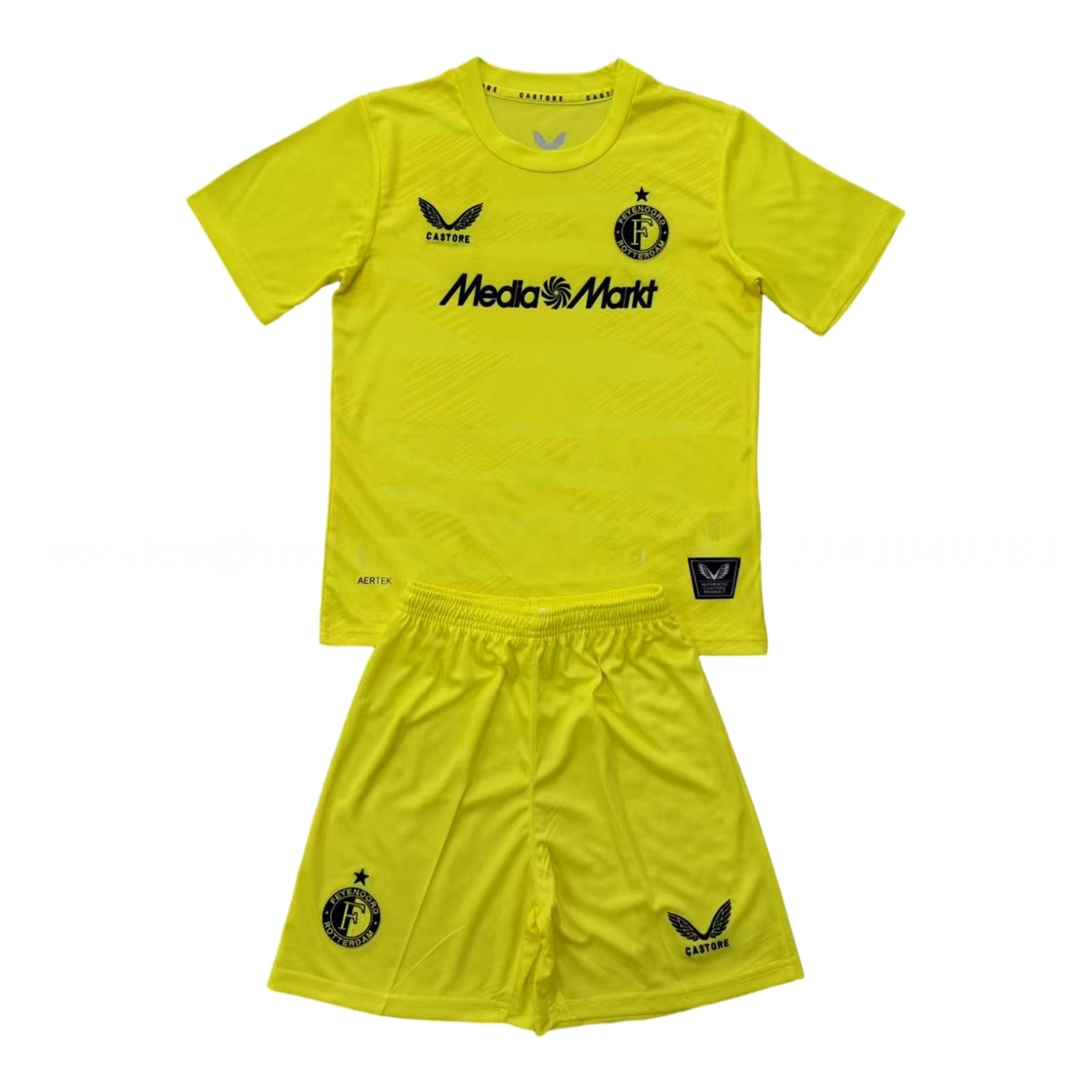 Feyenoord 25-26 Yellow Goalkeeper Men's Adult Jersey Set - Fans Version - UnitedFutballJersey