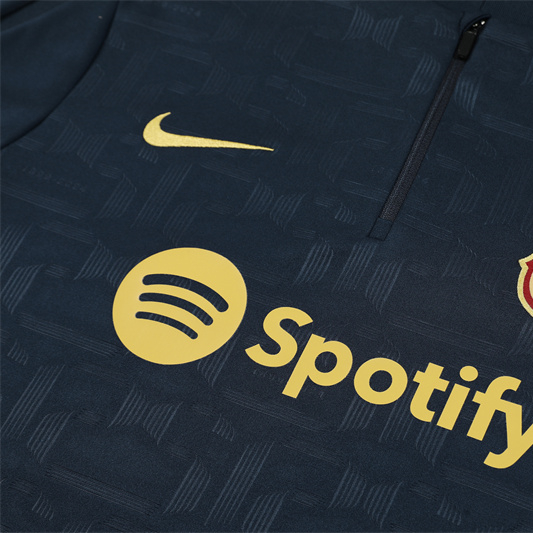 Barcelona 24-25 Long Sleeve Training Set - Deep Blue - UnitedFutballJersey