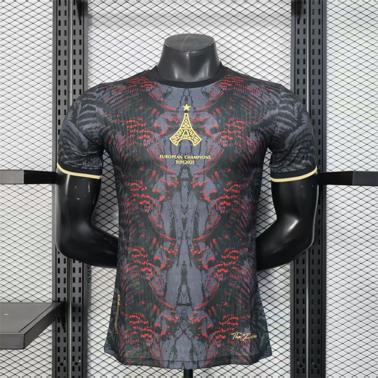 Paris Saint-Germain PSG 25-26 Champions League Commemorative Edition Black Red Eiffel Tower Jersey - Player Version - UnitedFutballJersey