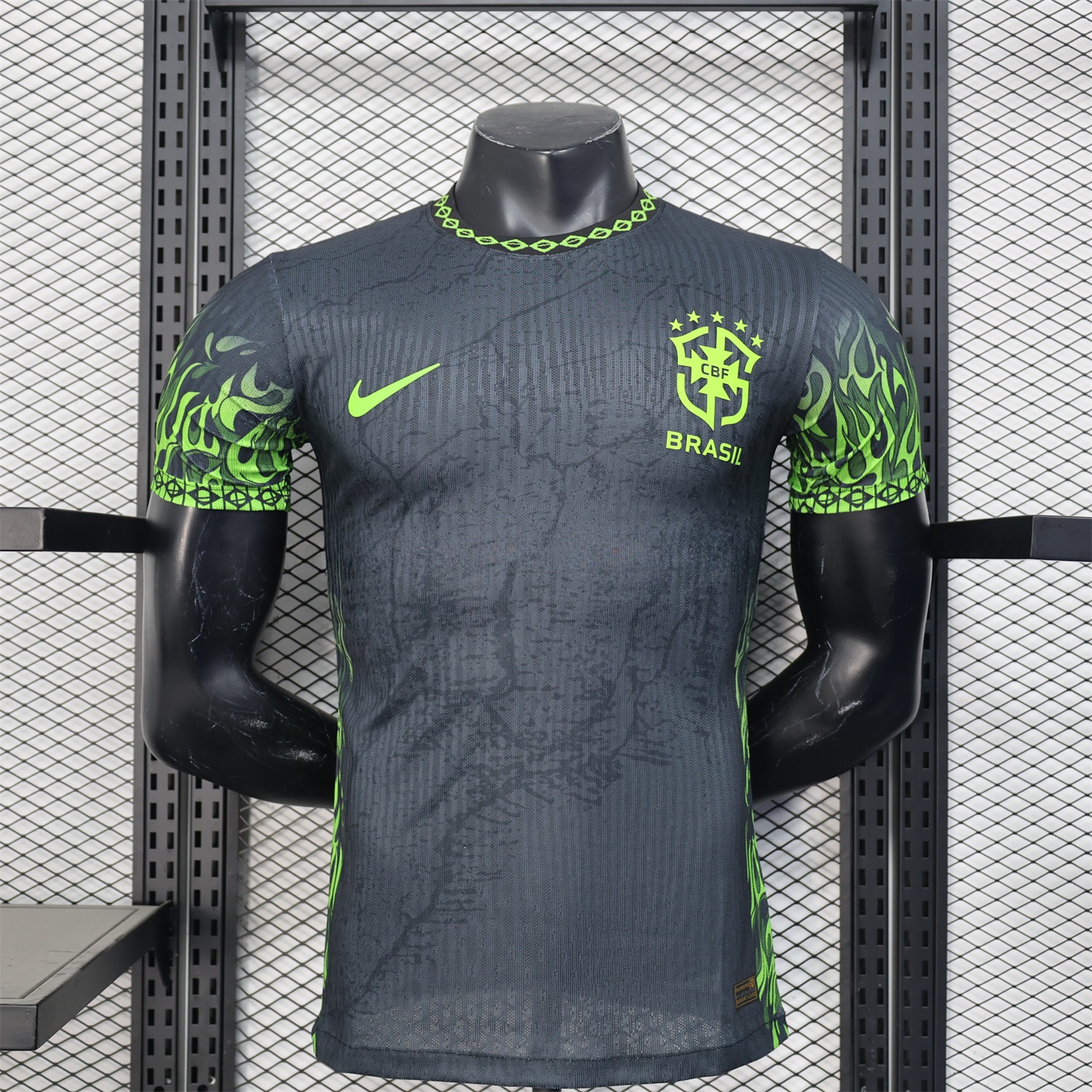 Brazil 2025 Green Fire Black Special Edition Jersey - Player Version - UnitedFutballJersey