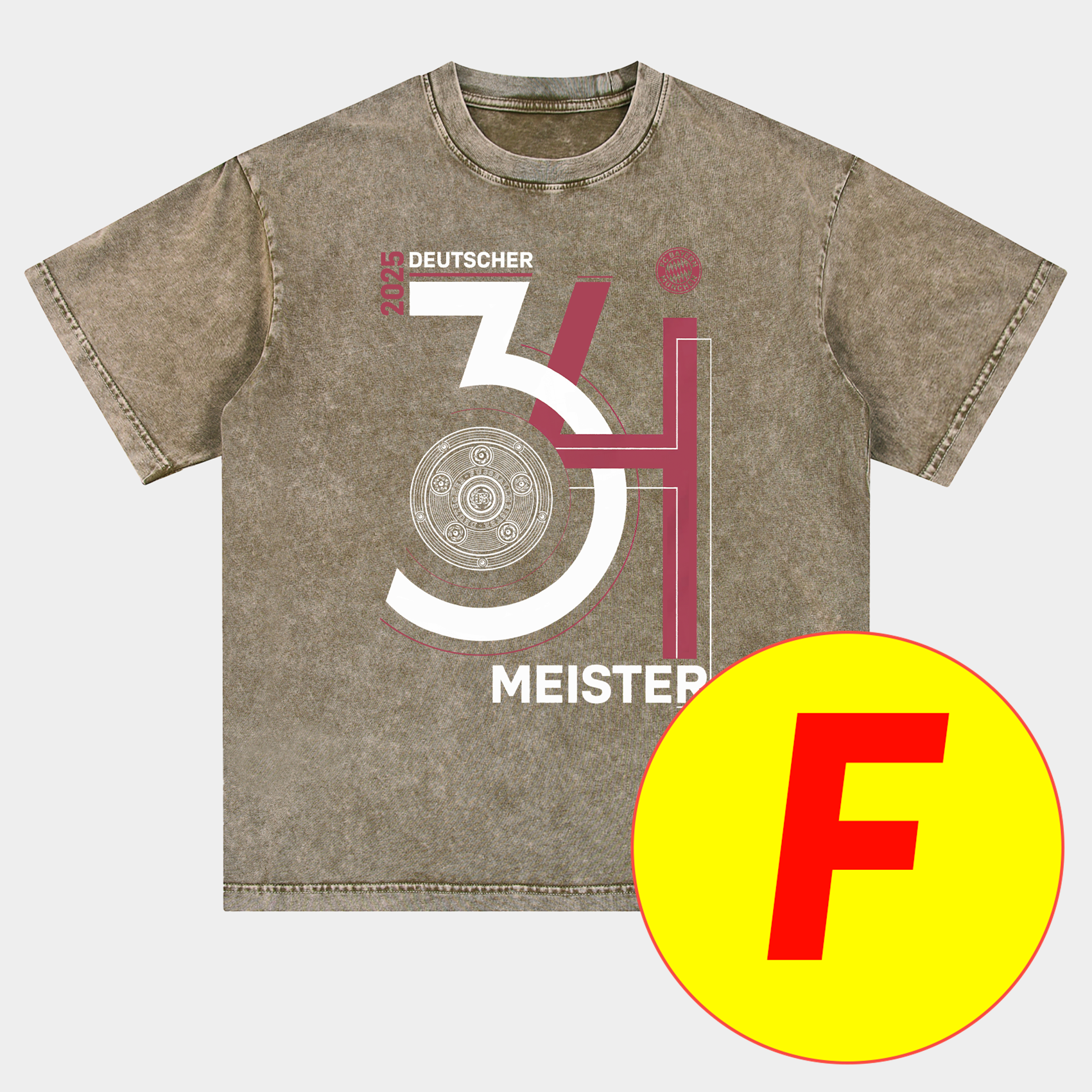 Bayern Munich Bundesliga Champions Deutscher Meister 2025 Oversized Washed T-Shirt - UnitedFutballJersey