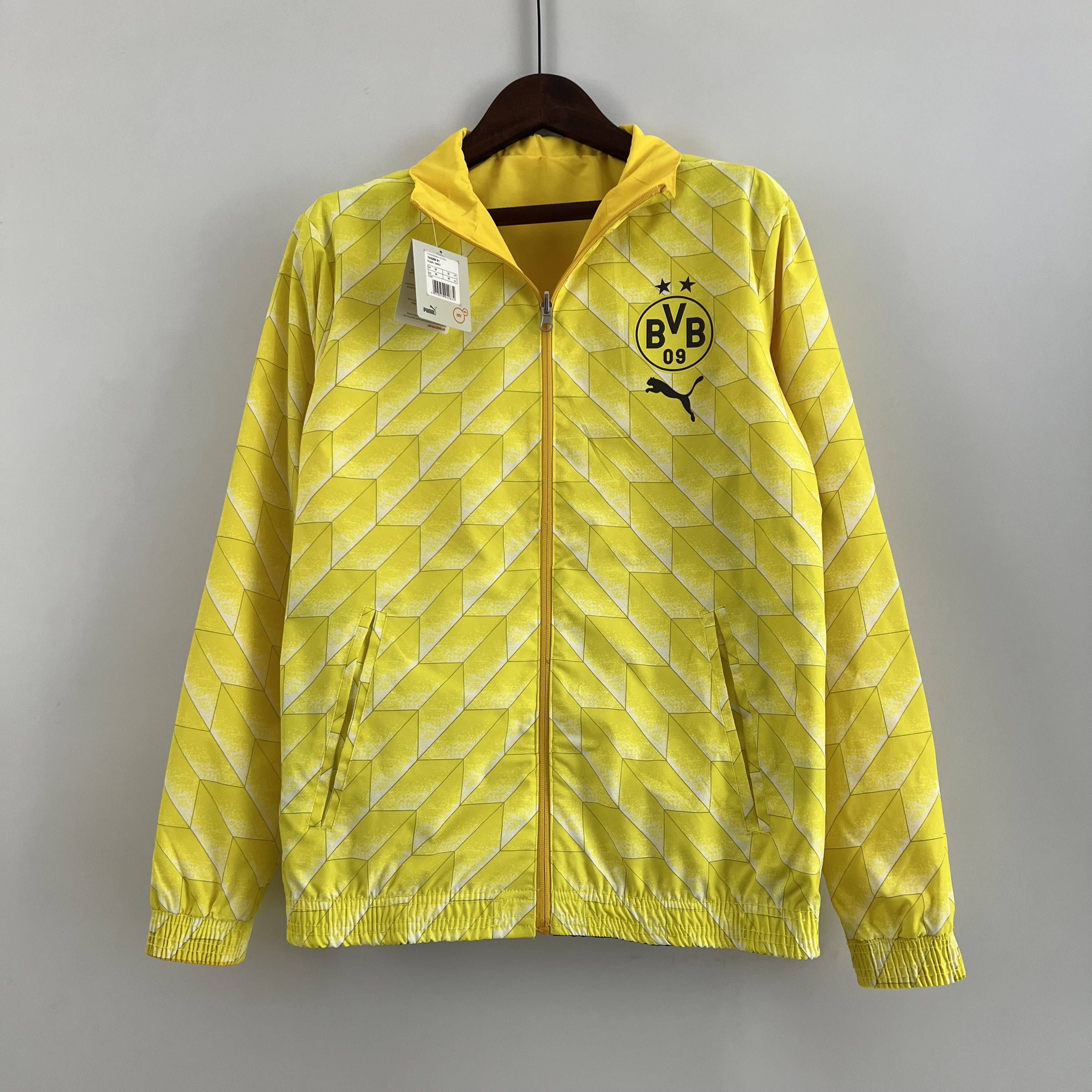 Dortmund 23-24 Double Sided Windbreaker - Yellow - UnitedFutballJersey