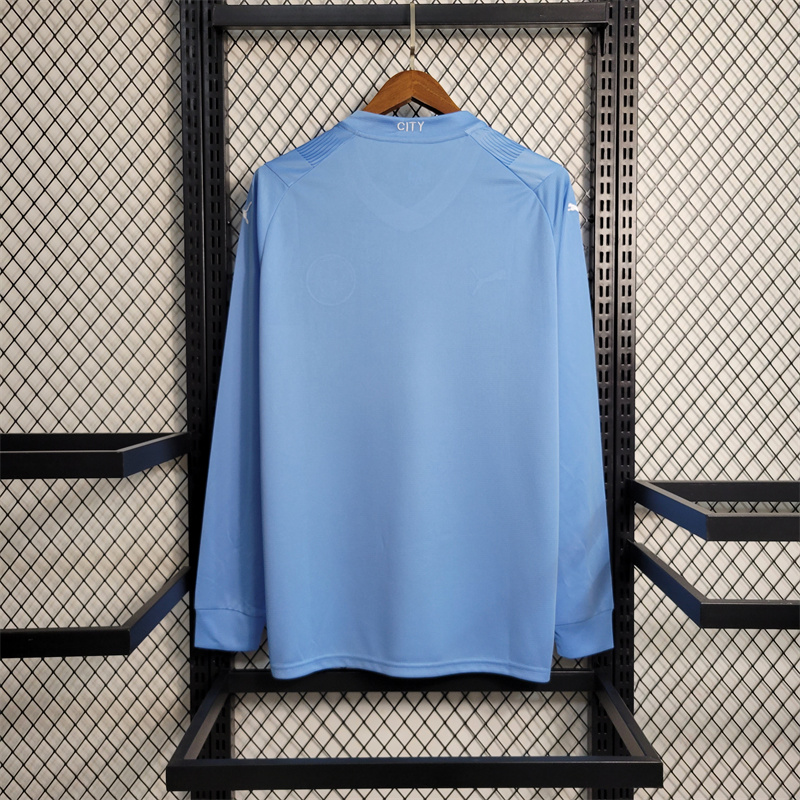 Manchester City 23-24 Home Long Sleeve Jersey - Fans Version - UnitedFutballJersey