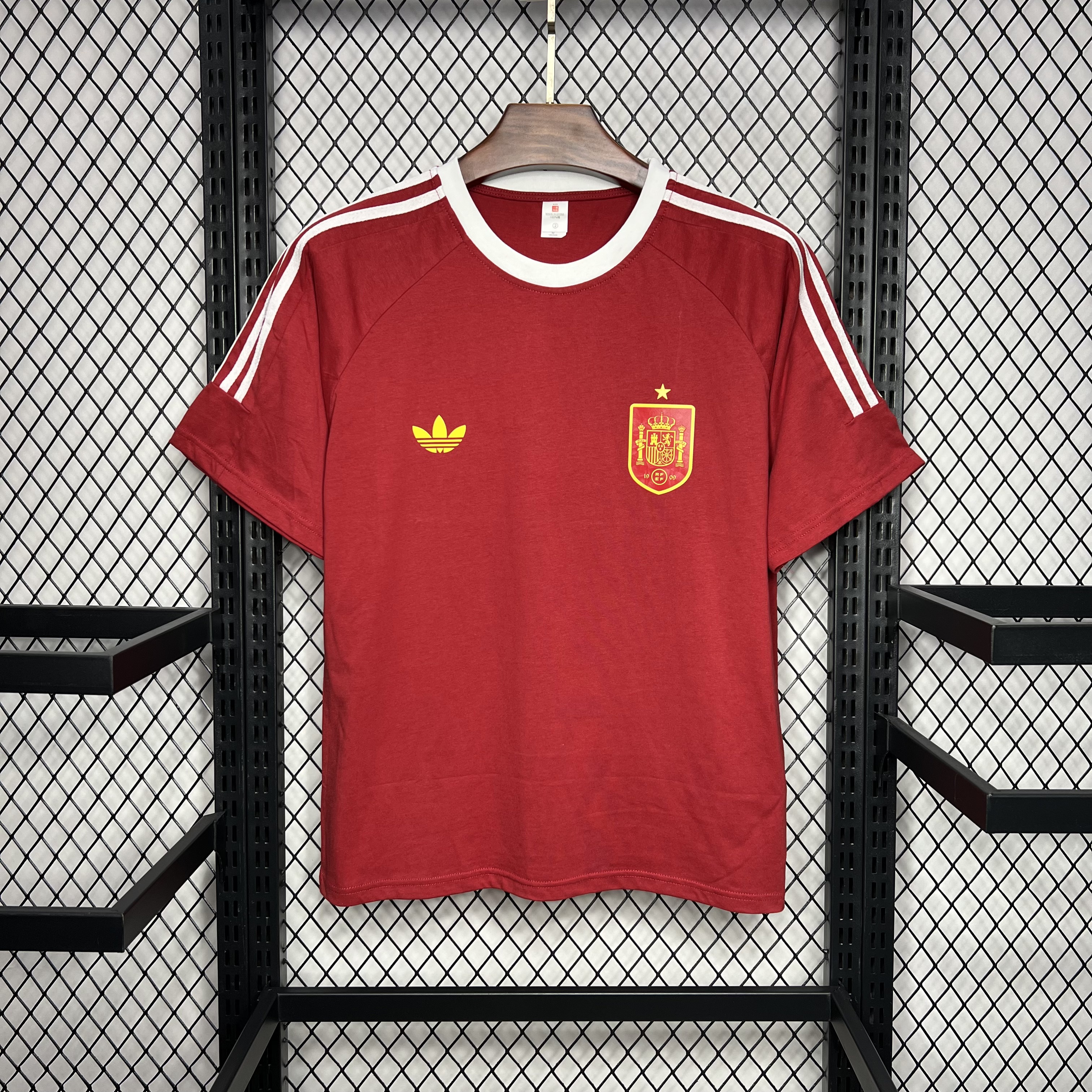 Spain 2024 Euro Red Retro Style Jersey - Fans Version - UnitedFutballJersey
