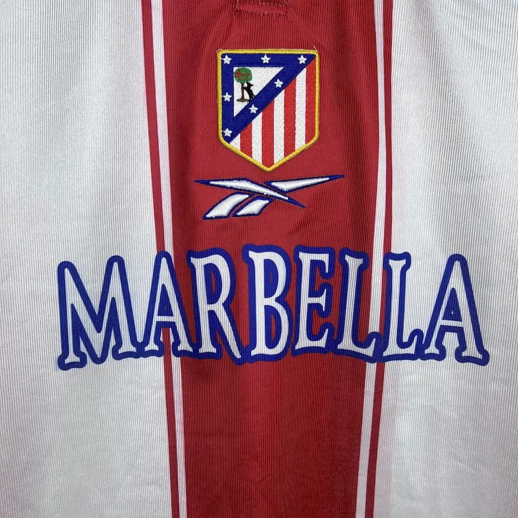 Retro Atletico Madrid 1999-00 Home Jersey with La Liga Patch - UnitedFutballJersey