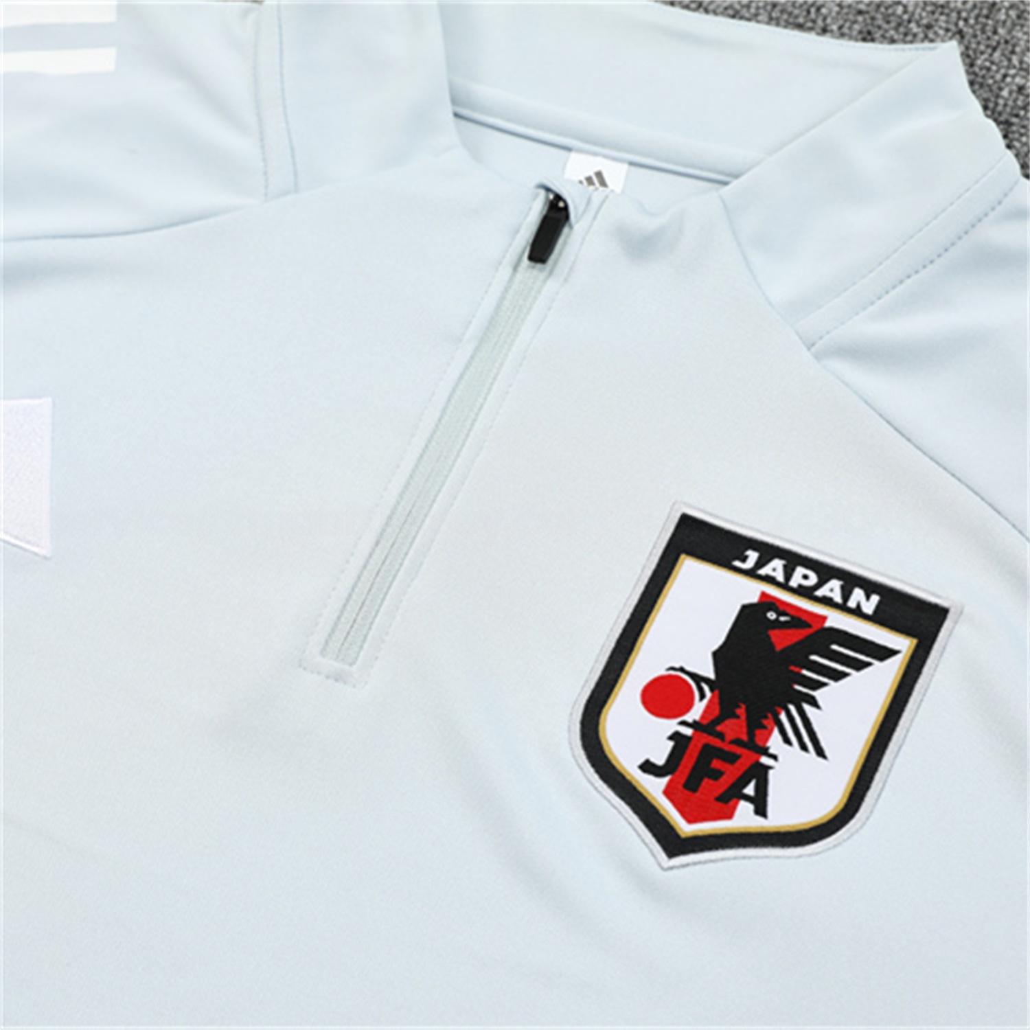 Japan 25-26 Kids Long Sleeve Training Set - Light Grey Top and Black Pants - UnitedFutballJersey