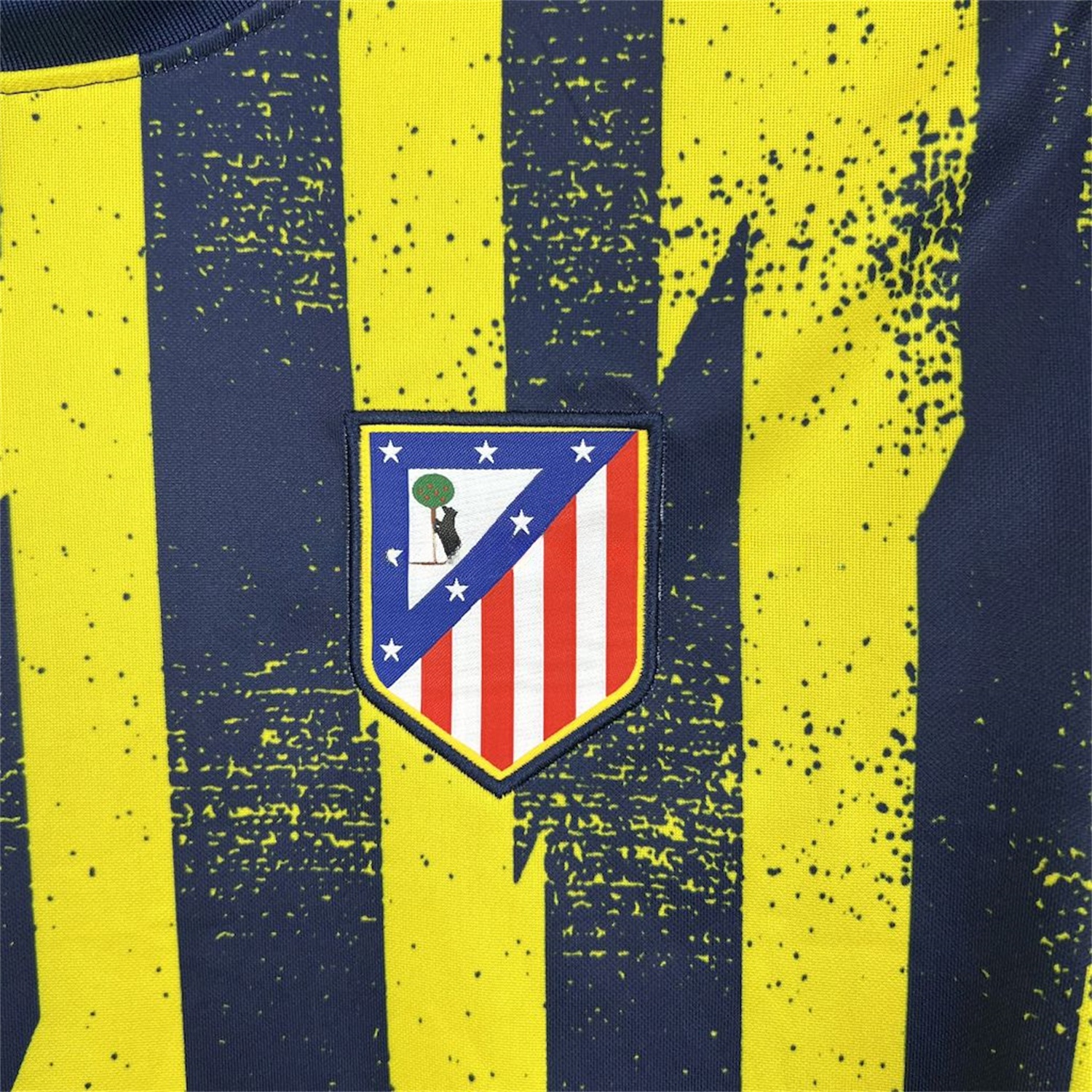 Atletico Madrid 25-26 Yellow Blue Stripes Pre-Match Training Long Sleeves Jersey - Fans Version - UnitedFutballJersey