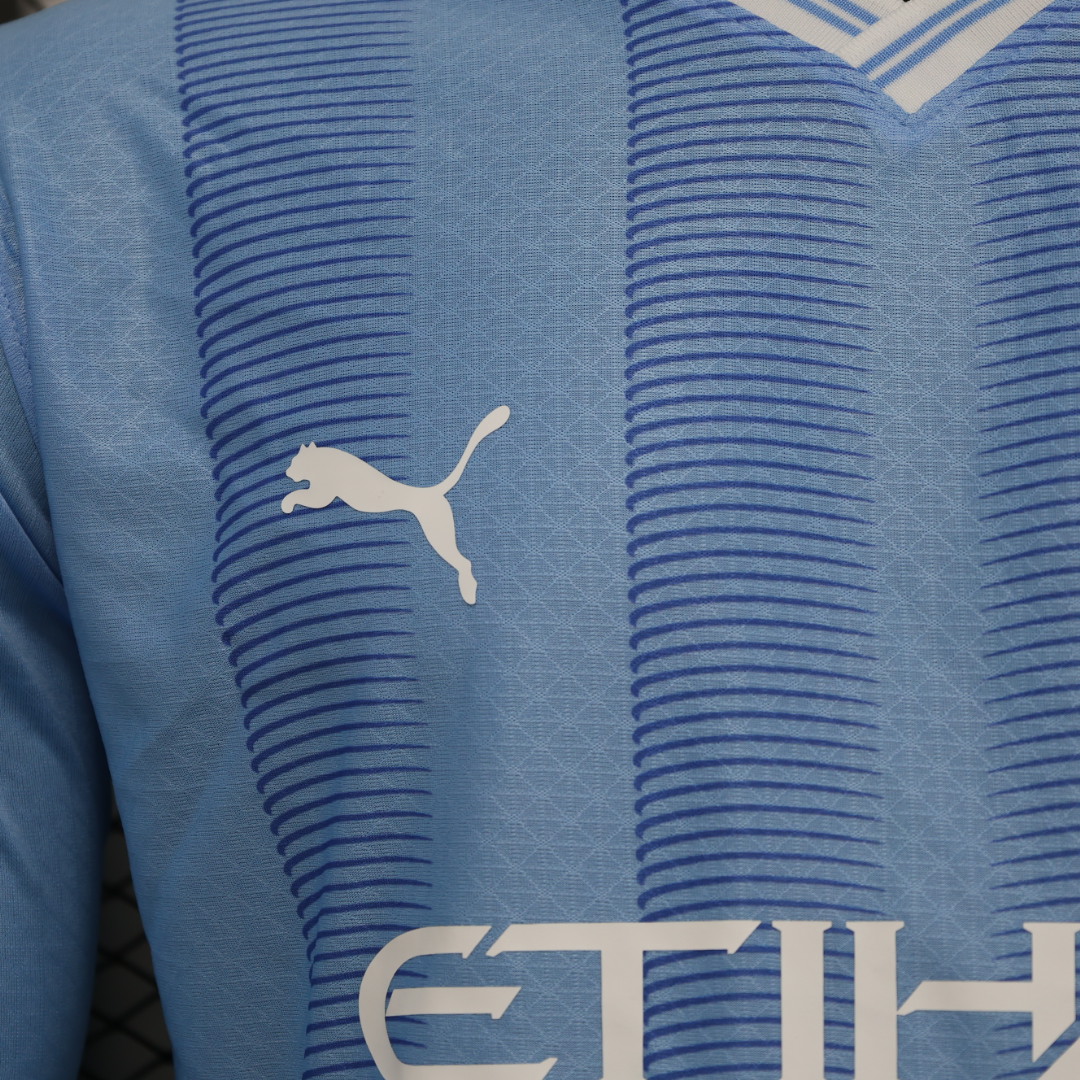 23/24 Manchester City Home Long Sleeve Jersey - Player Version - UnitedFutballJersey