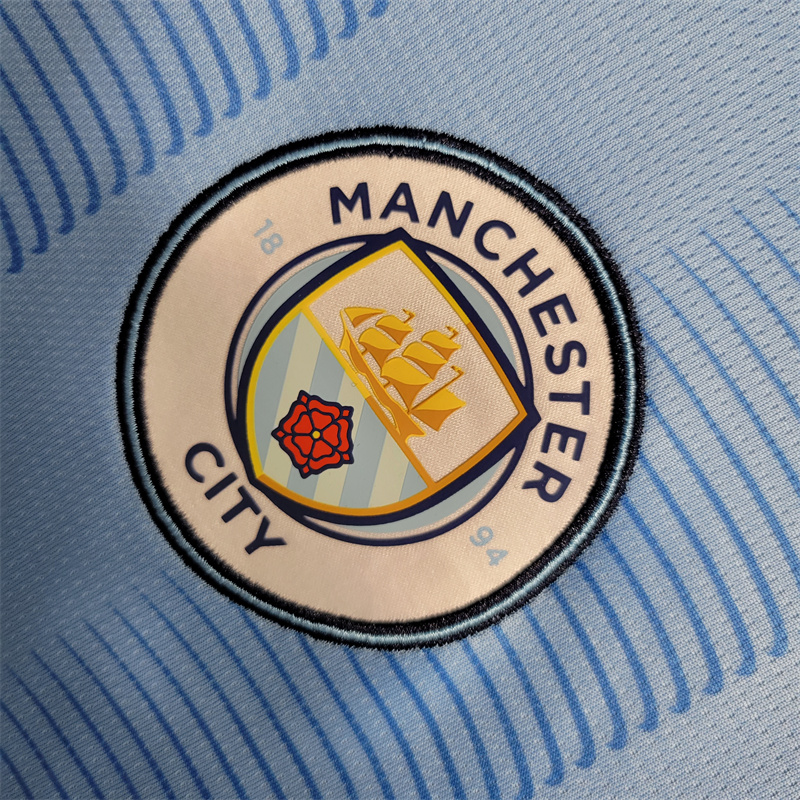 Manchester City 23-24 Home Long Sleeve Jersey - Fans Version - UnitedFutballJersey