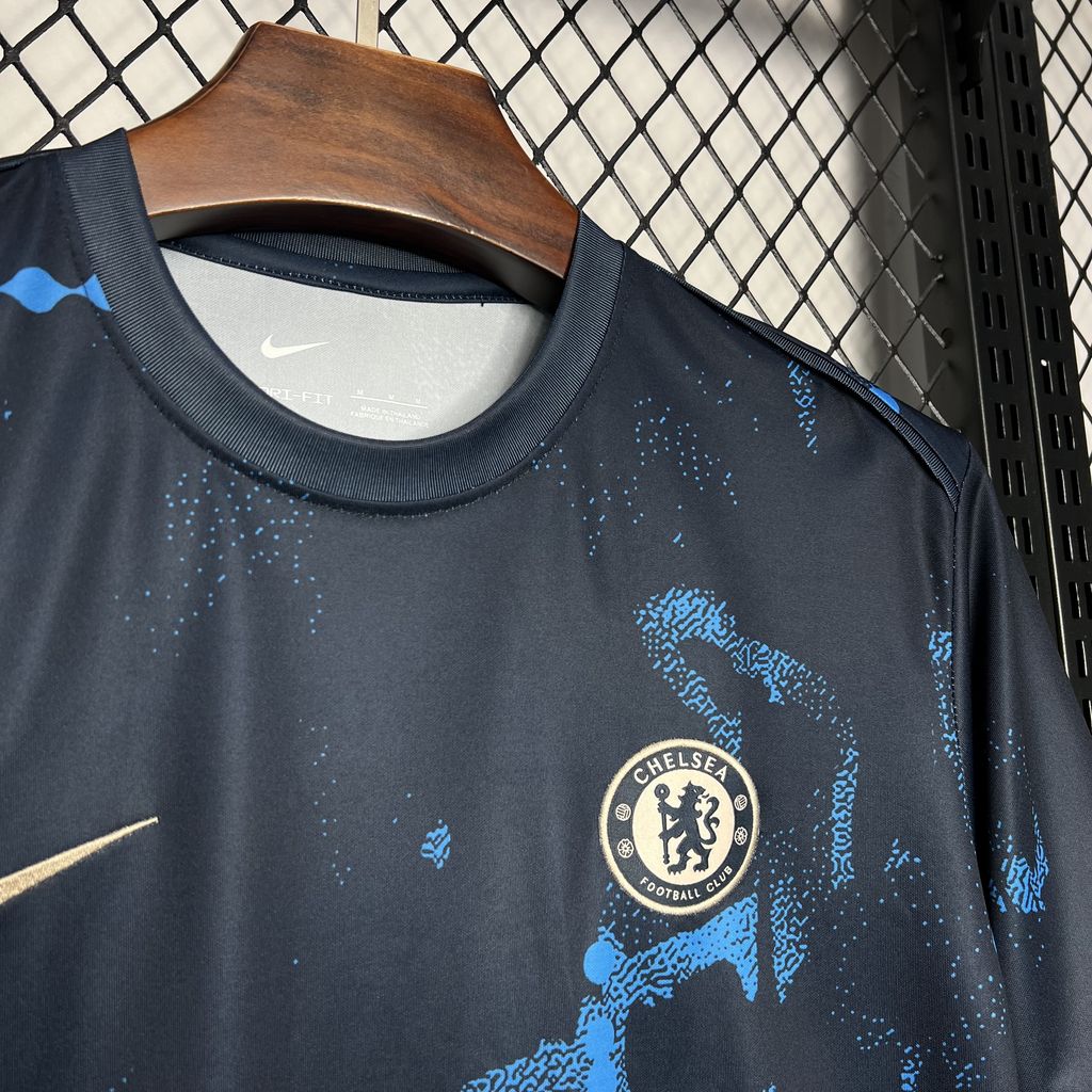 C.H.E.L.S.E.A 24-25 Dark Blue Pre-Match Training Jersey - Fans Version - UnitedFutballJersey