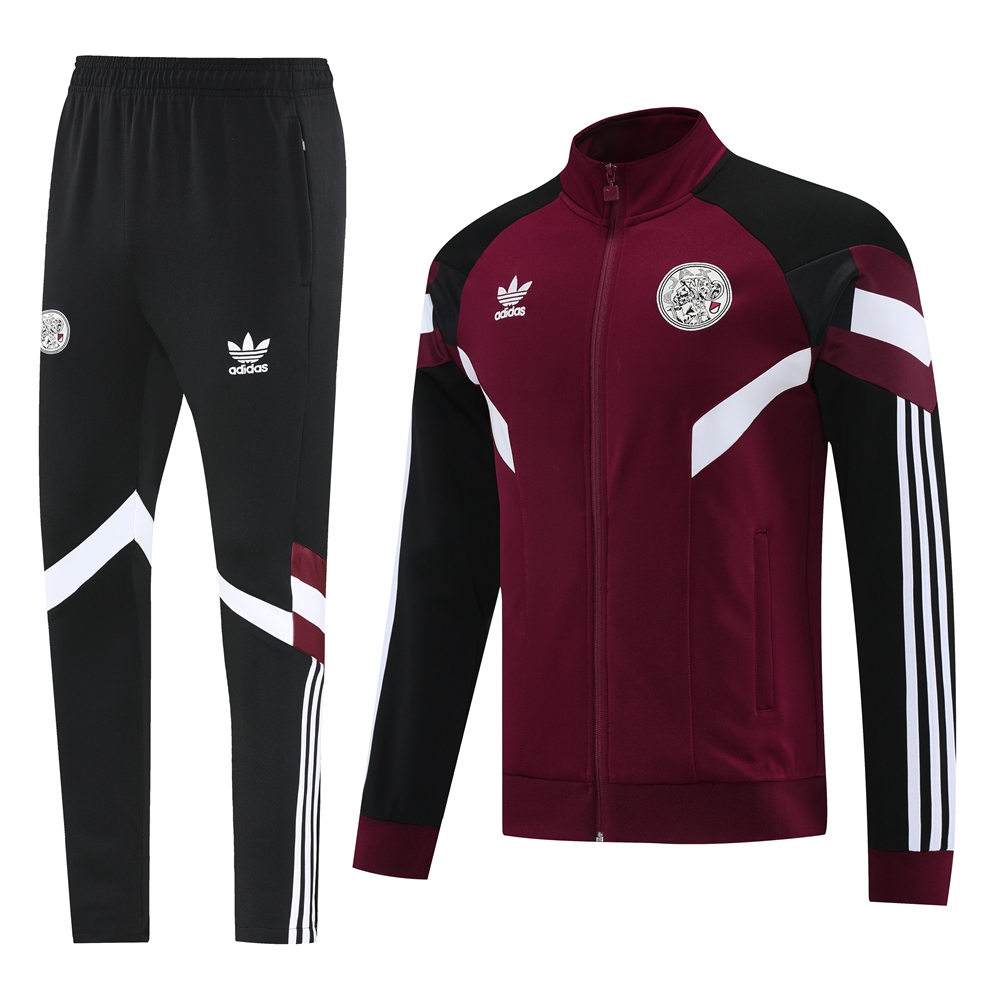 Ajax 24-25 Retro Style Jacket Training Tracksuit - Deep Red - UnitedFutballJersey