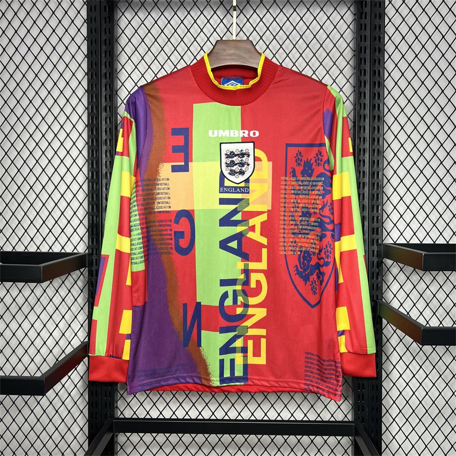 Retro England 1996 Red Goalkeeper Long Sleeve Jersey - UnitedFutballJersey